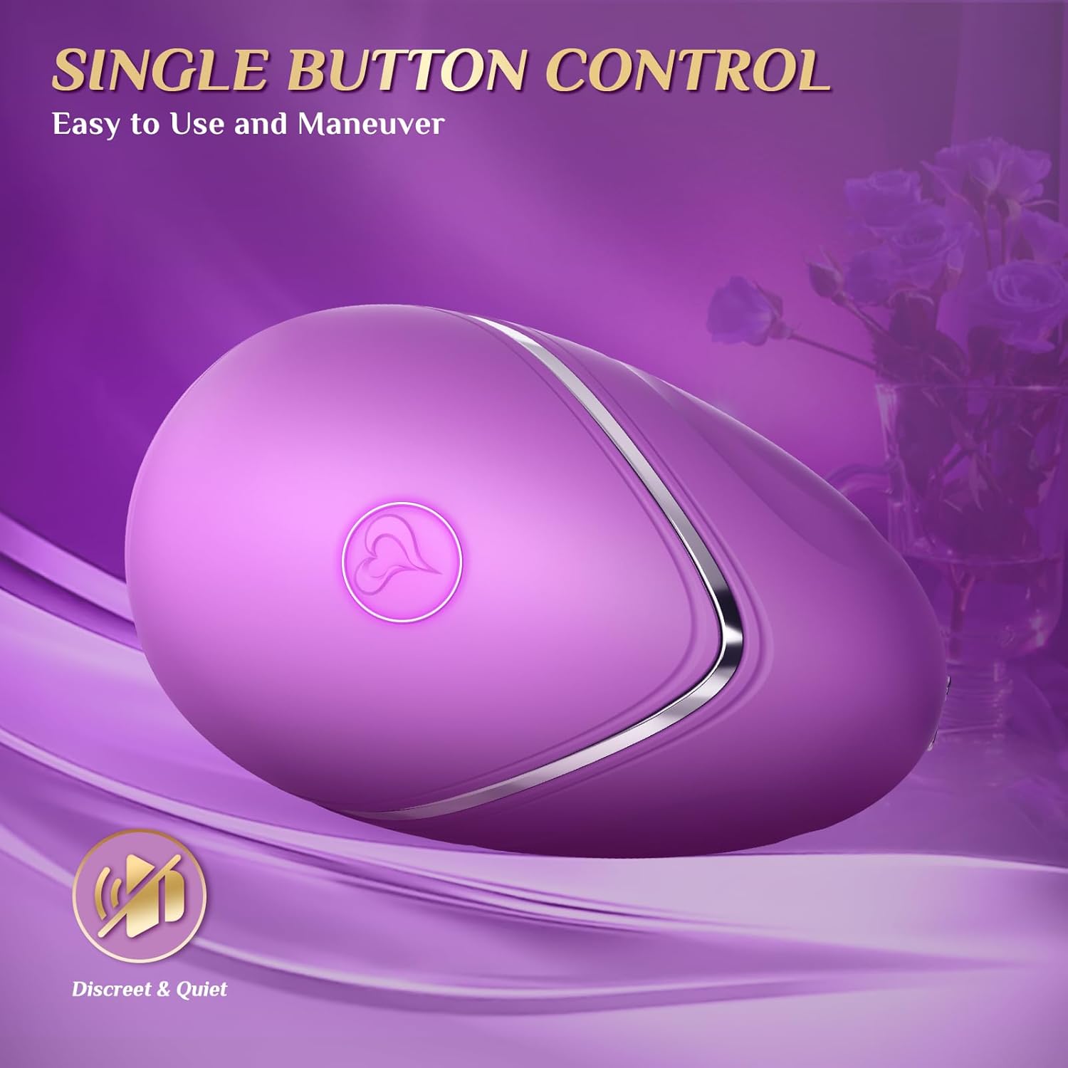 Sucking Vibrator Women Sex Toy - Rose Stimulator Clitoris Vibrator, Wide Opening Sucker Nipple Toys for Pleasure, Clitoral Suction Vibrator with 6 Modes, Mini Vibrator Female Couples Sex Toy, Lavender · v4