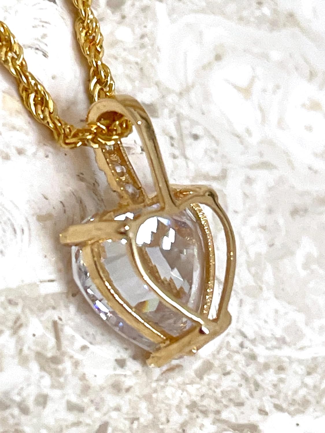 18k SOLID Gold LUXURY WOMENS DAY gift for her 8mm Diamond Necklace Pendant 1.5 carat HEART SOLITAIRE DIAMOND Heart Diamond Necklace YELLOW GOLD HANDMADE Jewellery for women Anniversary Christmas gift · v2