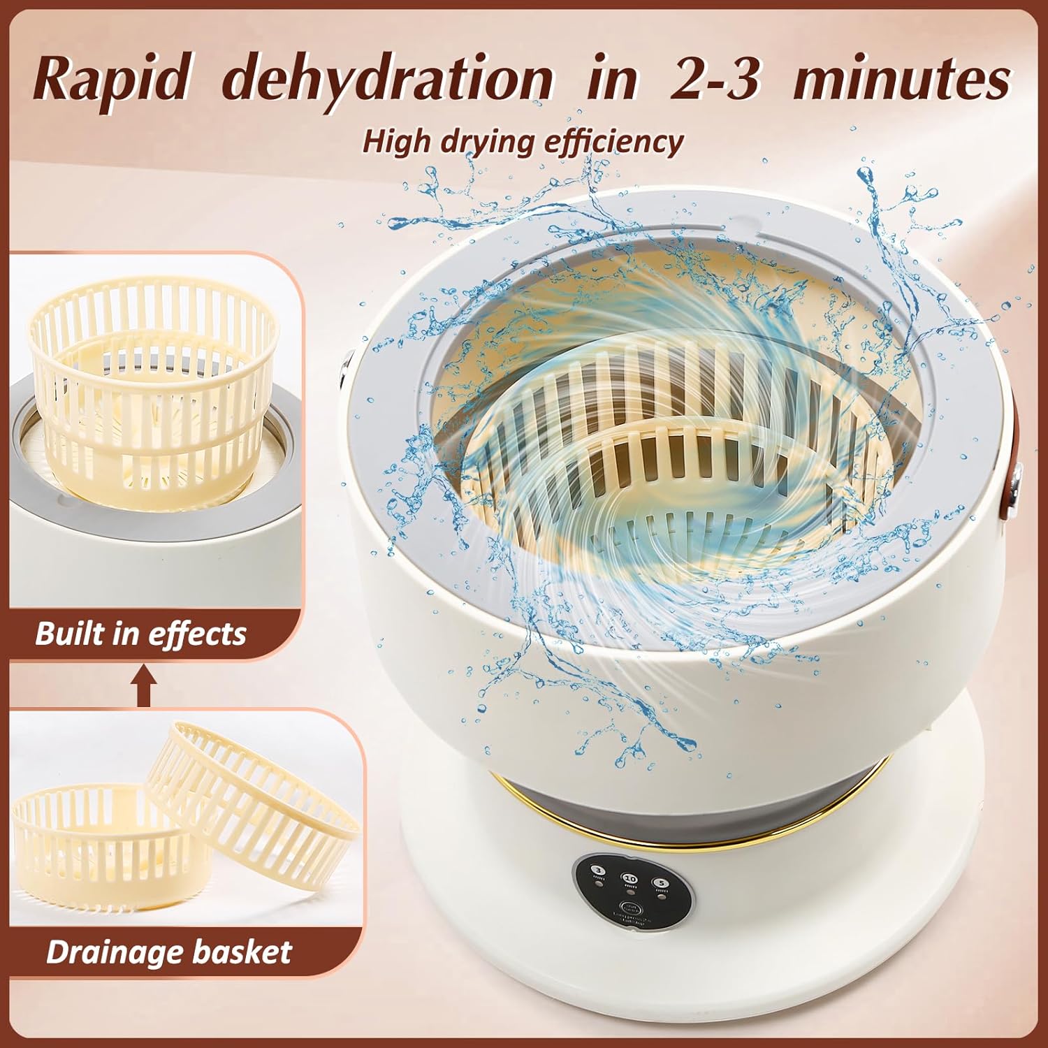 Portable Dryers for Laundry 8L Folding Mini Washer Washing Machine Mini Laundry Machine Ideal for Travel Cleaning Kit, Baby Clothes, Underwear Small Items or Apartment · v10