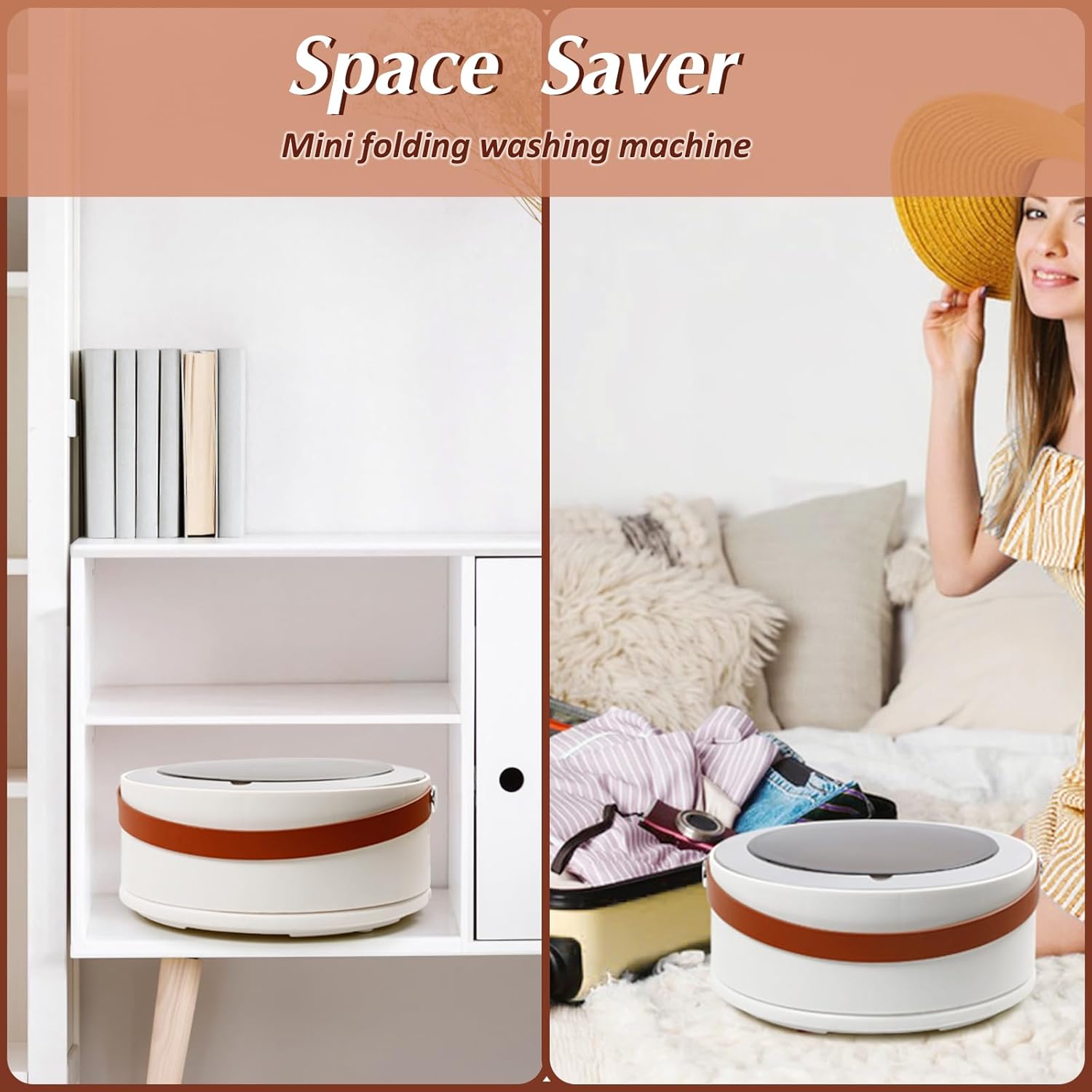 Portable Dryers for Laundry 8L Folding Mini Washer Washing Machine Mini Laundry Machine Ideal for Travel Cleaning Kit, Baby Clothes, Underwear Small Items or Apartment · v10