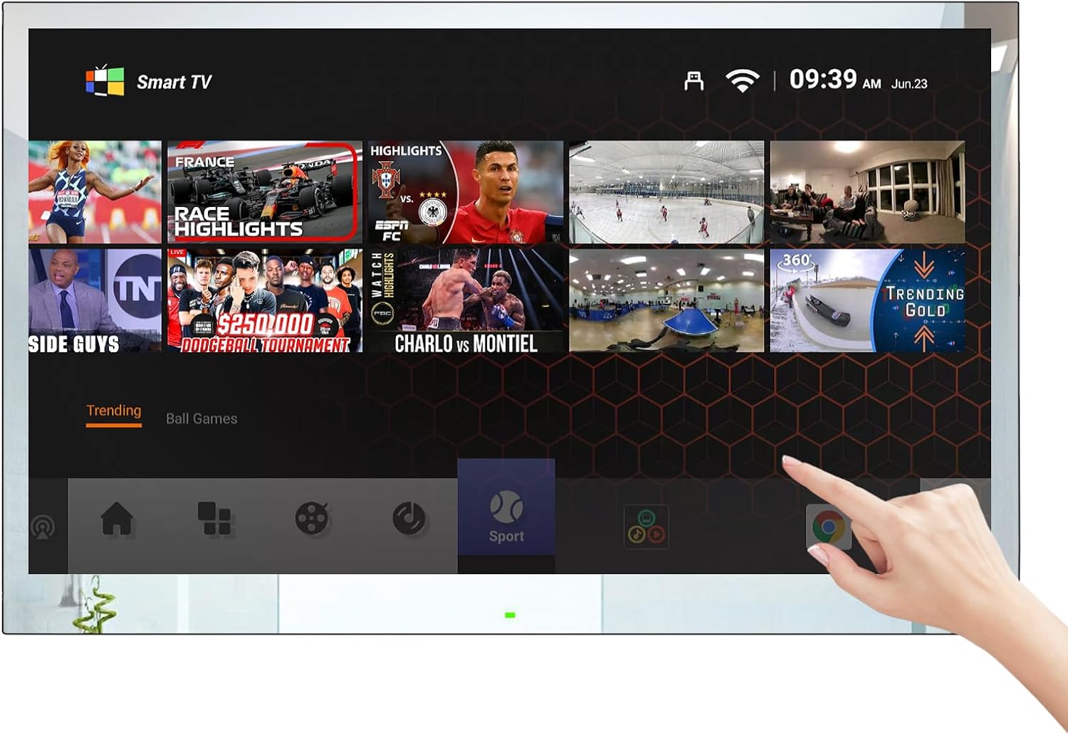 Smart TV UHD 4K elecsung da 32 pollici per bagno, pannello touch a specchio, con sintonizzatore analogico e digitale, impermeabile IP65, WiFi, Bluetooth, altoparlanti integrati, sistema Android 11.0, modello 2024