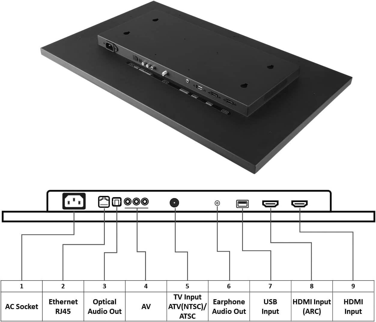 Smart TV UHD 4K elecsung da 32 pollici per bagno, pannello touch a specchio, con sintonizzatore analogico e digitale, impermeabile IP65, WiFi, Bluetooth, altoparlanti integrati, sistema Android 11.0, modello 2024