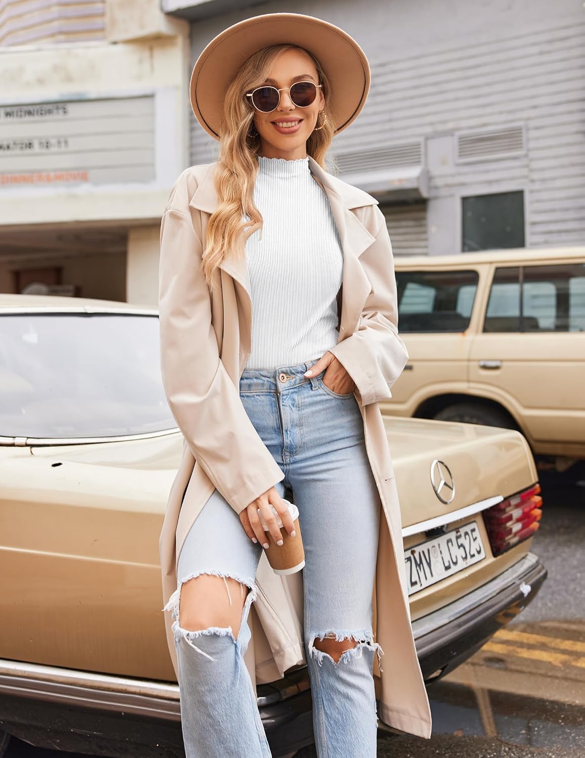 Ekouaer Turtleneck Shirt Women Ribbed Long Sleeve Shirts Lettuce Trim Mock Neck Tops Slim Fit Base Layer · v3
