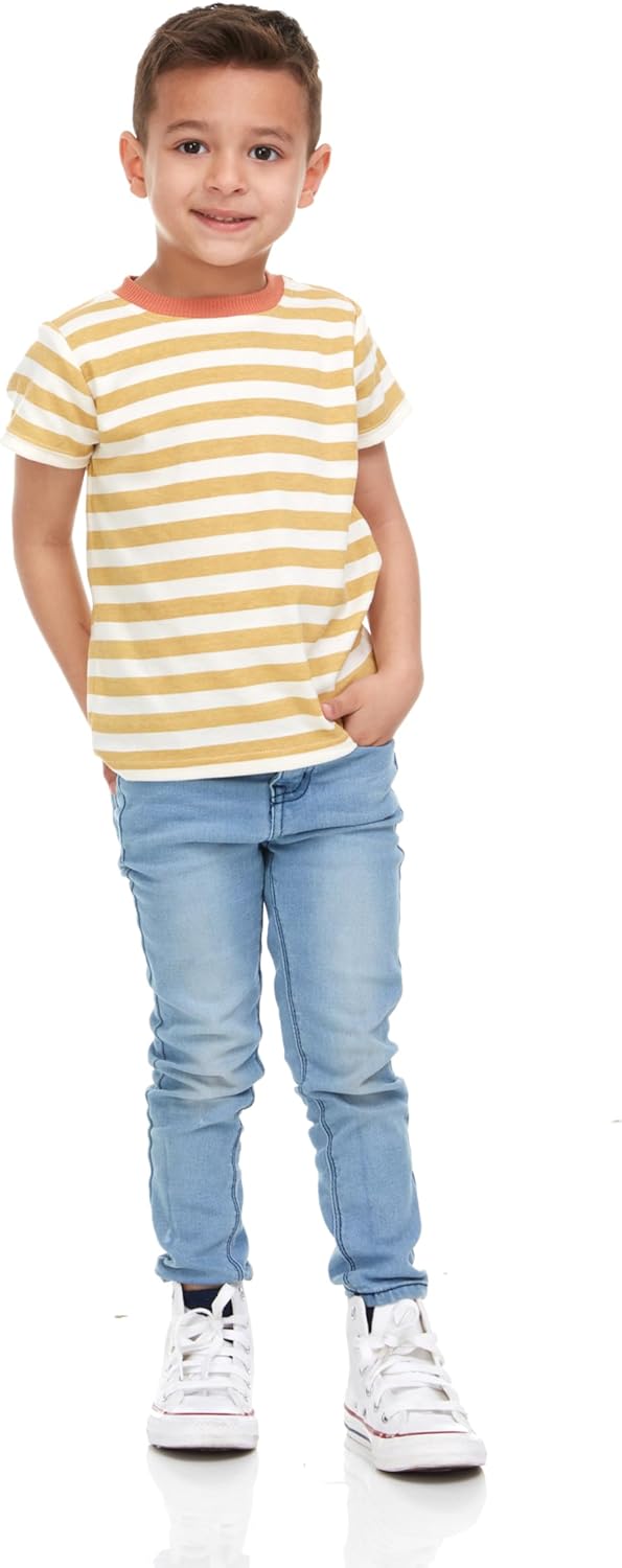 Cudlie 5-Pack Toddler/Baby Boy Short Sleeve Shirts - Premium Quality T-Shirt Tops