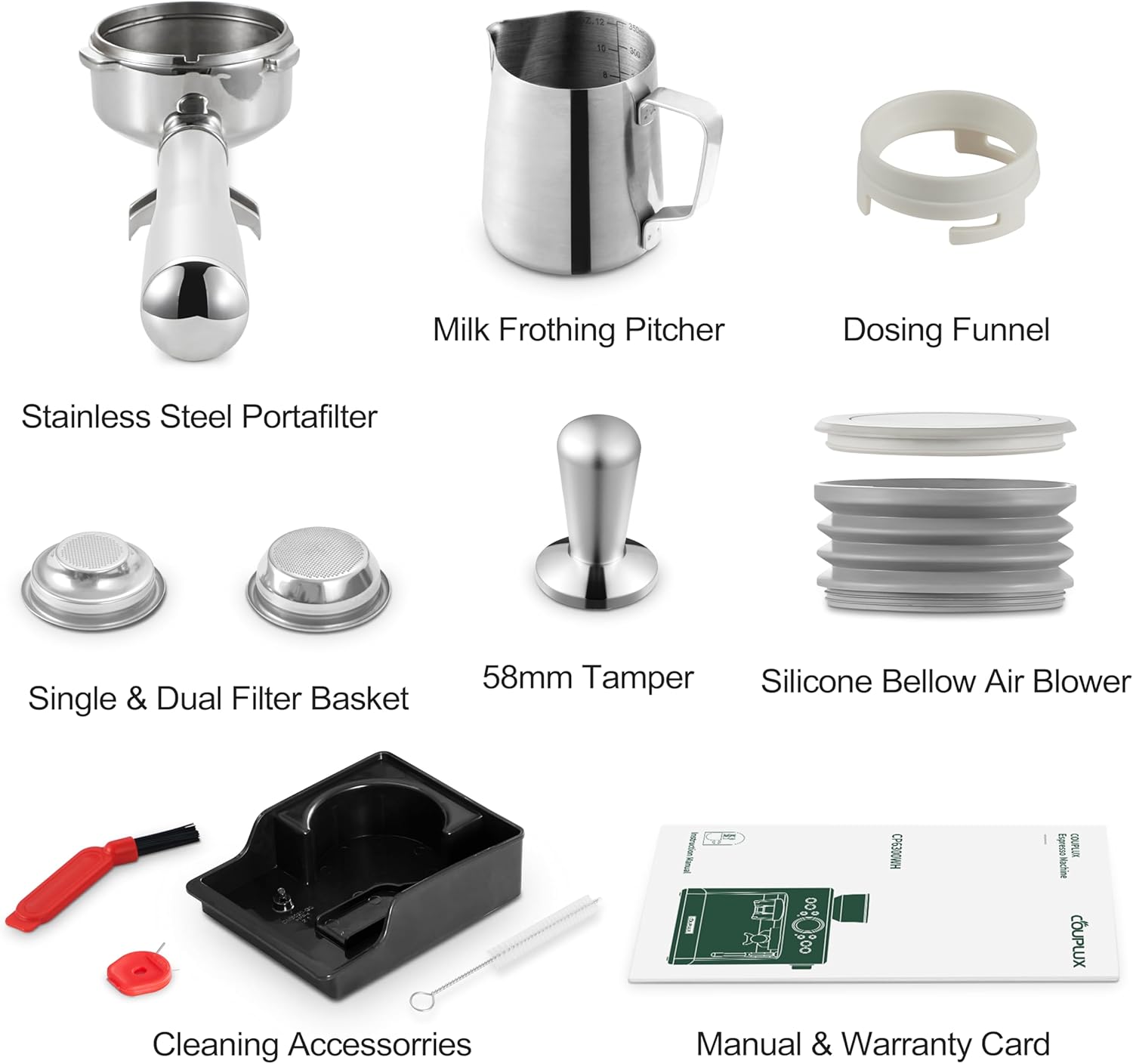 Espresso Machine with Grinder, 20 Bar Espresso Maker All in One Coffee Machine, Cafe Espresso Machine with Milk Frother for Latte Cappuccinos Coffee Maker, 2.8L Water Tank, 58MM Portafilter · v2