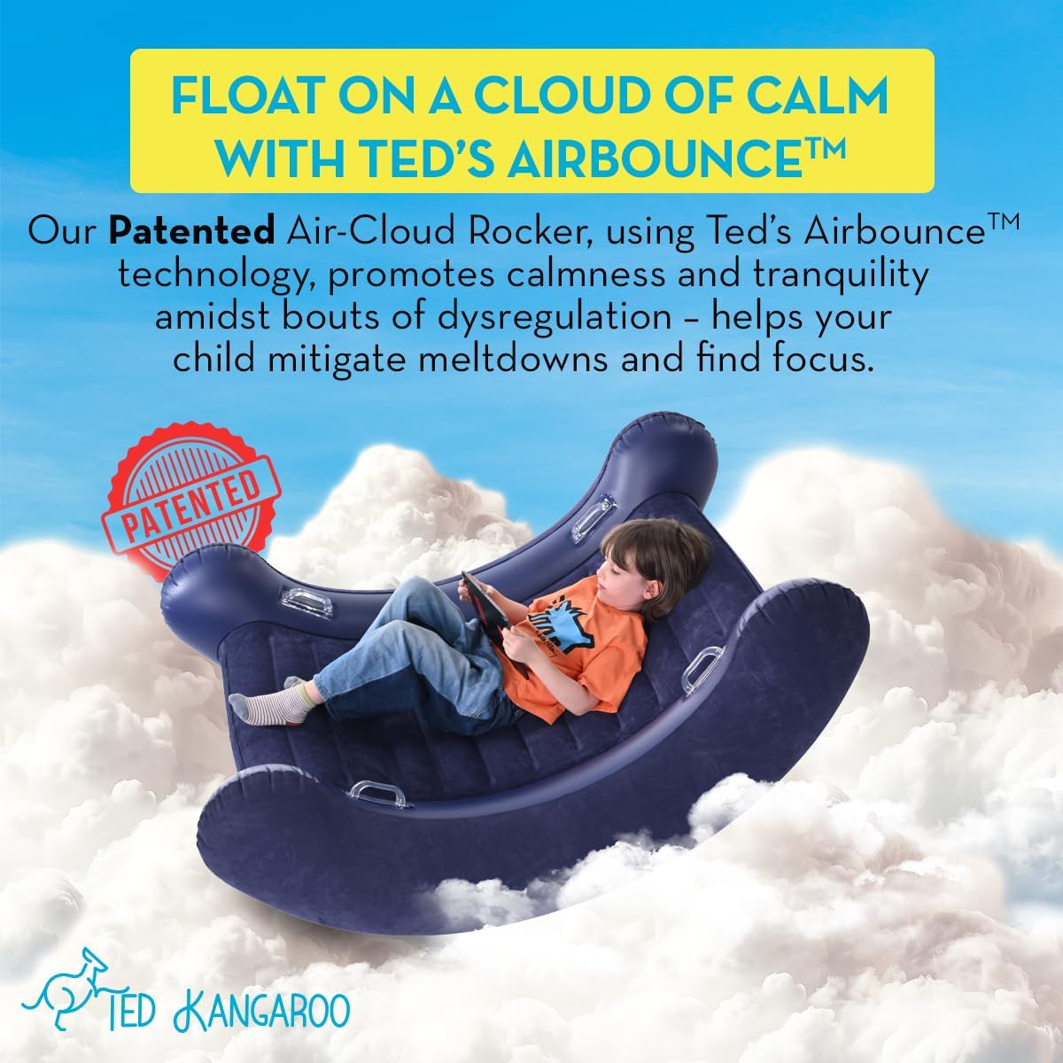 AIR Cloud Rocker | Sensory Chair for Kids, Includes Electric Air Pump · v7
