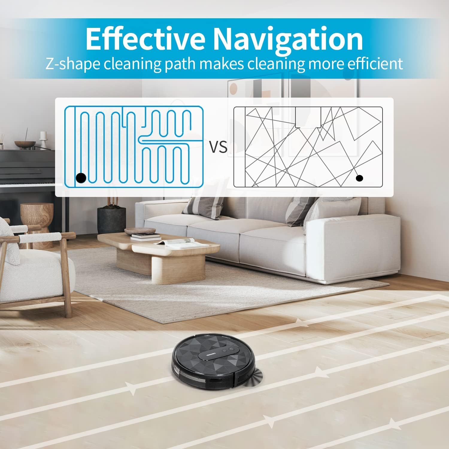 AIRROBO Robot Vacuum Cleaner - Robotic Vacuums with 2800Pa Suction Power, Ideal for Pet Hair, Hard Floors, and Low Carpets - Self-Charging, App Control - 120 Minutes Runtime. · v6