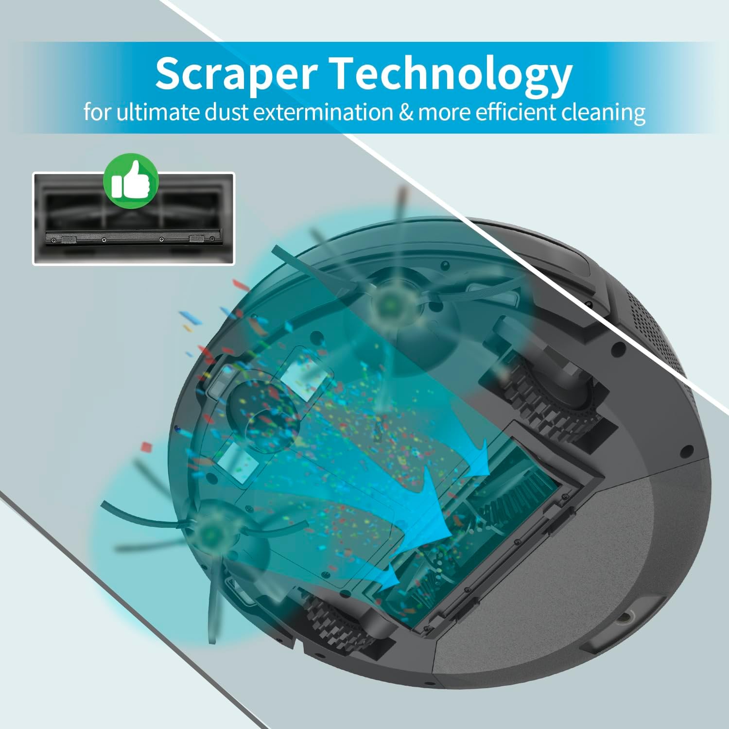 AIRROBO Robot Vacuum Cleaner - Robotic Vacuums with 2800Pa Suction Power, Ideal for Pet Hair, Hard Floors, and Low Carpets - Self-Charging, App Control - 120 Minutes Runtime. · v6