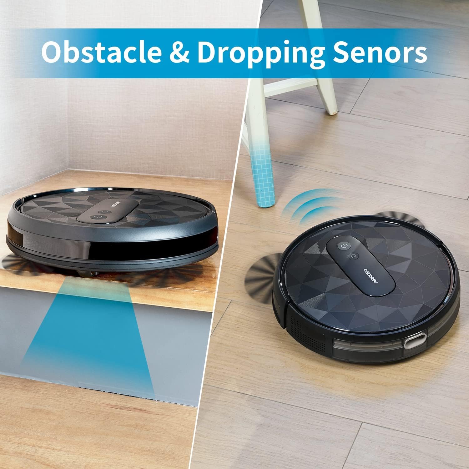 AIRROBO Robot Vacuum Cleaner - Robotic Vacuums with 2800Pa Suction Power, Ideal for Pet Hair, Hard Floors, and Low Carpets - Self-Charging, App Control - 120 Minutes Runtime. · v6