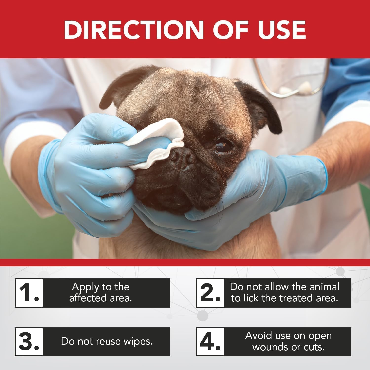 NOVEHA Pet Wipes - Formulated Pet Wipes - for Facial and Finger Folds, Underarms - 3 x 2" Size (300 Counts) · v5