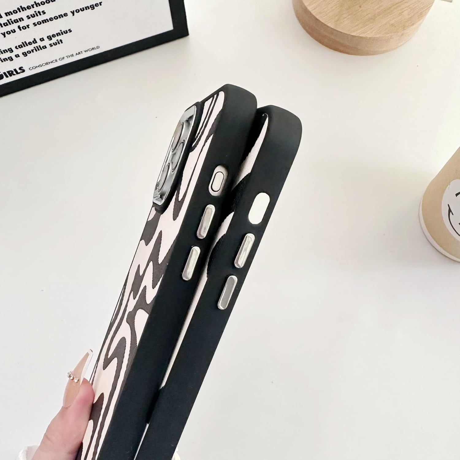 جراب مصمم لهاتف iPhone 13 Pro Max، جراب لطيف بإطار مطلي بالكهرباء للنساء والرجال والفتيات، جراب جلد بولي يوريثان TPU واقي من الصدمات نحيف لهاتف iPhone 13 Pro Max (مقاوم للماء)