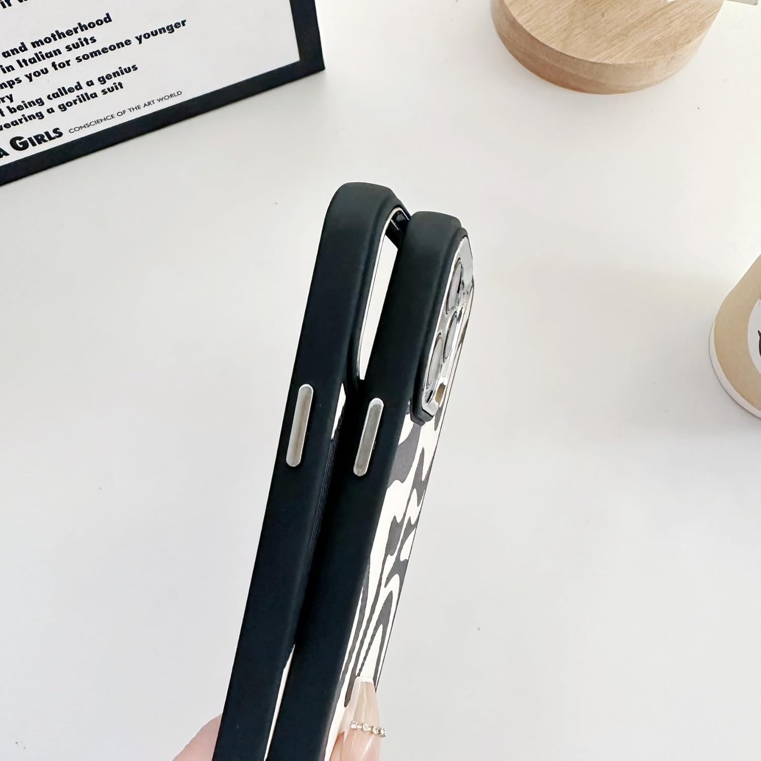 جراب مصمم لهاتف iPhone 13 Pro Max، جراب لطيف بإطار مطلي بالكهرباء للنساء والرجال والفتيات، جراب جلد بولي يوريثان TPU واقي من الصدمات نحيف لهاتف iPhone 13 Pro Max (مقاوم للماء)
