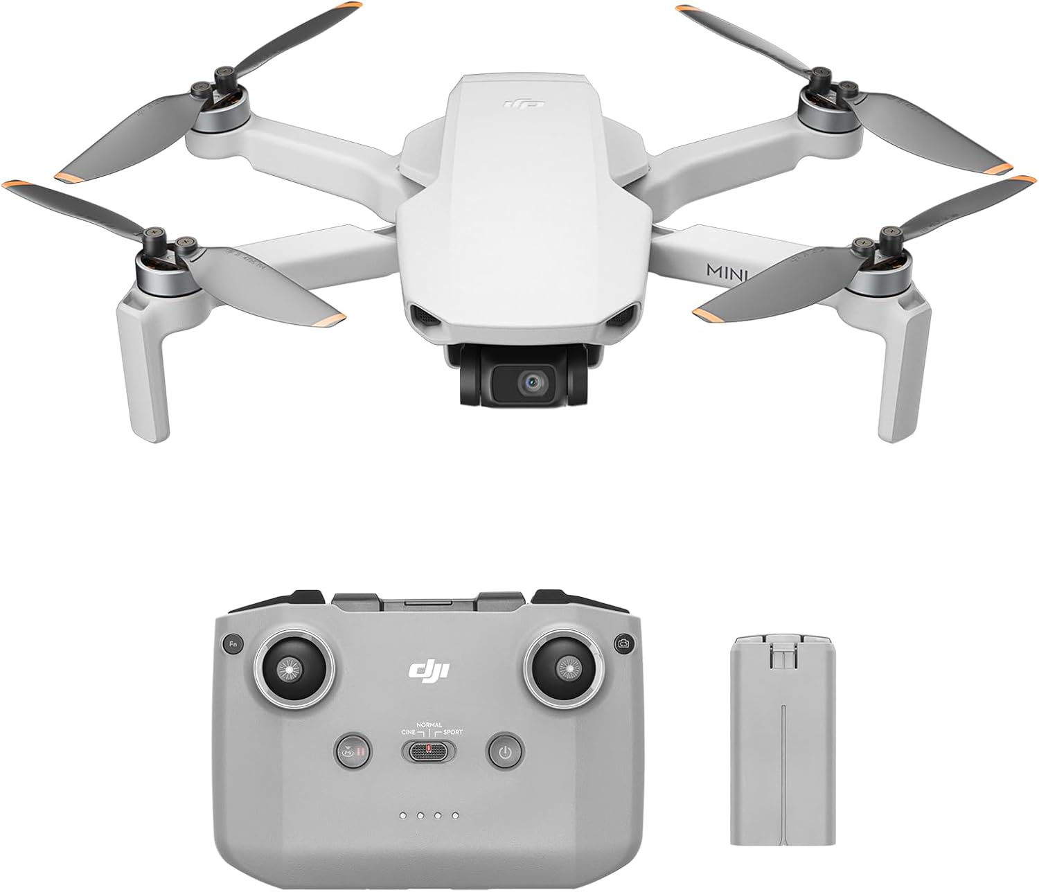 DJI Mini 4K Two-Battery Combo, Drone dengan Kamera 4K UHD untuk Dewasa, Berat di Bawah 249 g, Stabilisasi Gimbal 3-Axis, Transmisi Video 10 km, Auto Return, 2 Baterai untuk Waktu Terbang Maksimal 62 Menit, QuickShots