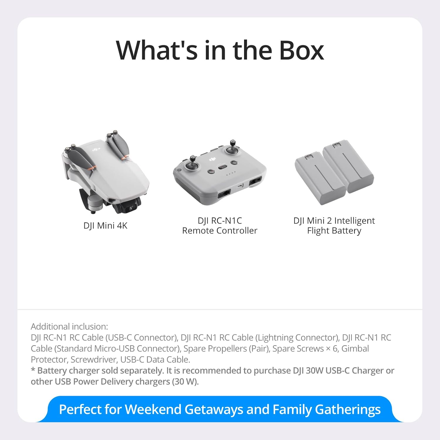DJI Mini 4K Two-Battery Combo, Drone with 4K UHD Camera for Adults, Under 249 g, 3-Axis Gimbal Stabilization, 10km Video Transmission, Auto Return, 2 Batteries for 62-Min Max Flight Time, QuickShots · v2