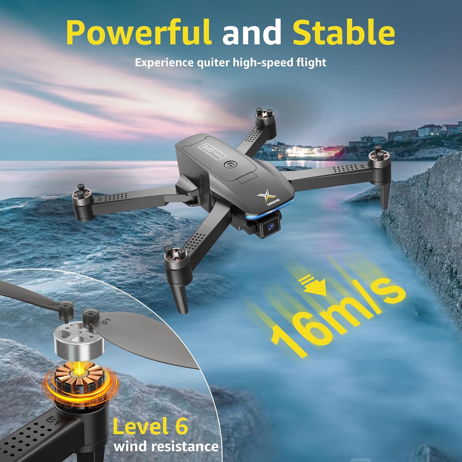 GPS Drone with 4K Camera for Adults, Brushless Motor Foldable FPV RC Quadcopter with 10000 Feet Control Range, Auto Return, Follow Me, Headless Mode, 50 Mins Long Flight for Adults, Beginner · v4