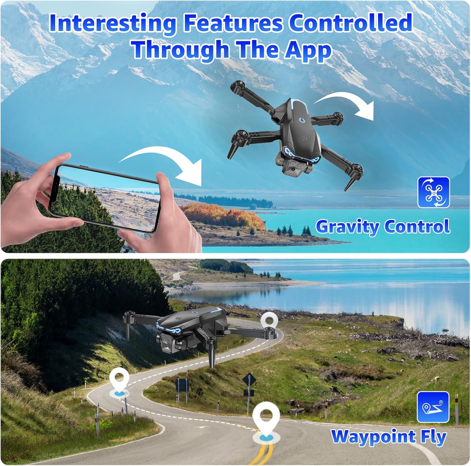 Drone with Camera for Kids  Adults, 1080P HD FPV Mini Drones with Altitude Hold, One-Key Take Off/Landing, 3D Flips, Speed Adjustment, Headless Mode, Toys Gifts for Boys Girls, Beginner · v4