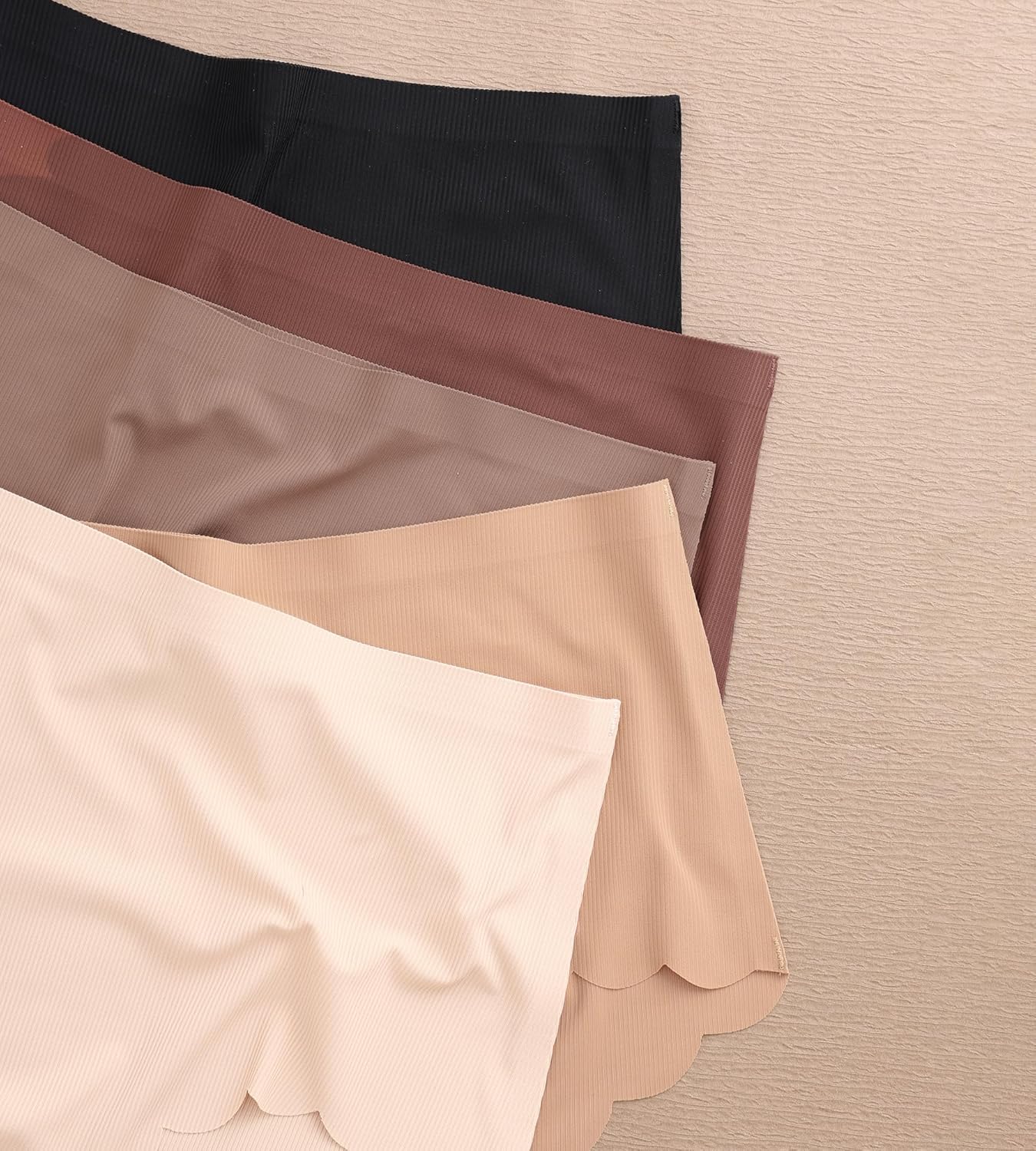 SHARICCA Celana Dalam Wanita Pinggang Tinggi Tanpa Jahitan Celana Dalam Berenda Bertepi Gelombang Celana Dalam Bikini Tanpa Tali Paket Celana Dalam Bergaris
