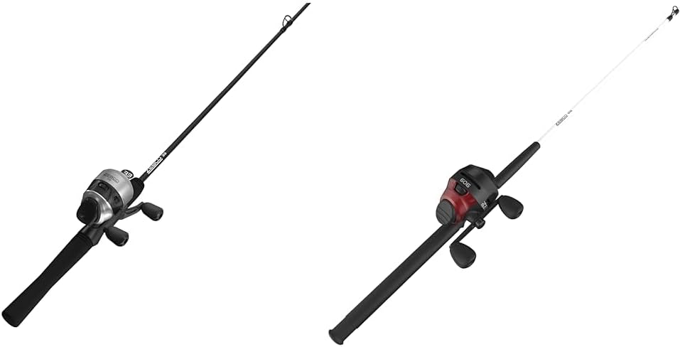 Zebco 33 Spincast and 606 Spincast Fishing Rod and Reel Combos with 6-Foot 2-Piece and 6-Foot 6-Inch 2-Piece Fiberglass Rods