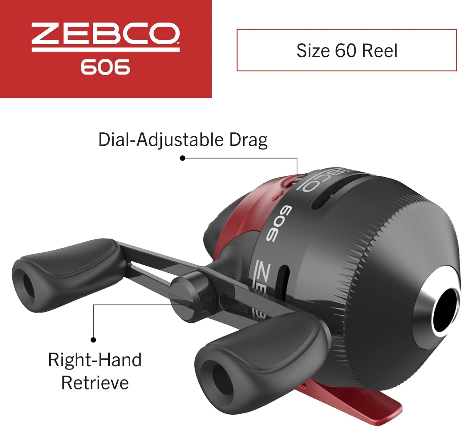 Zebco 33 Spincast and 606 Spincast Fishing Rod and Reel Combos with 6-Foot 2-Piece and 6-Foot 6-Inch 2-Piece Fiberglass Rods · v4