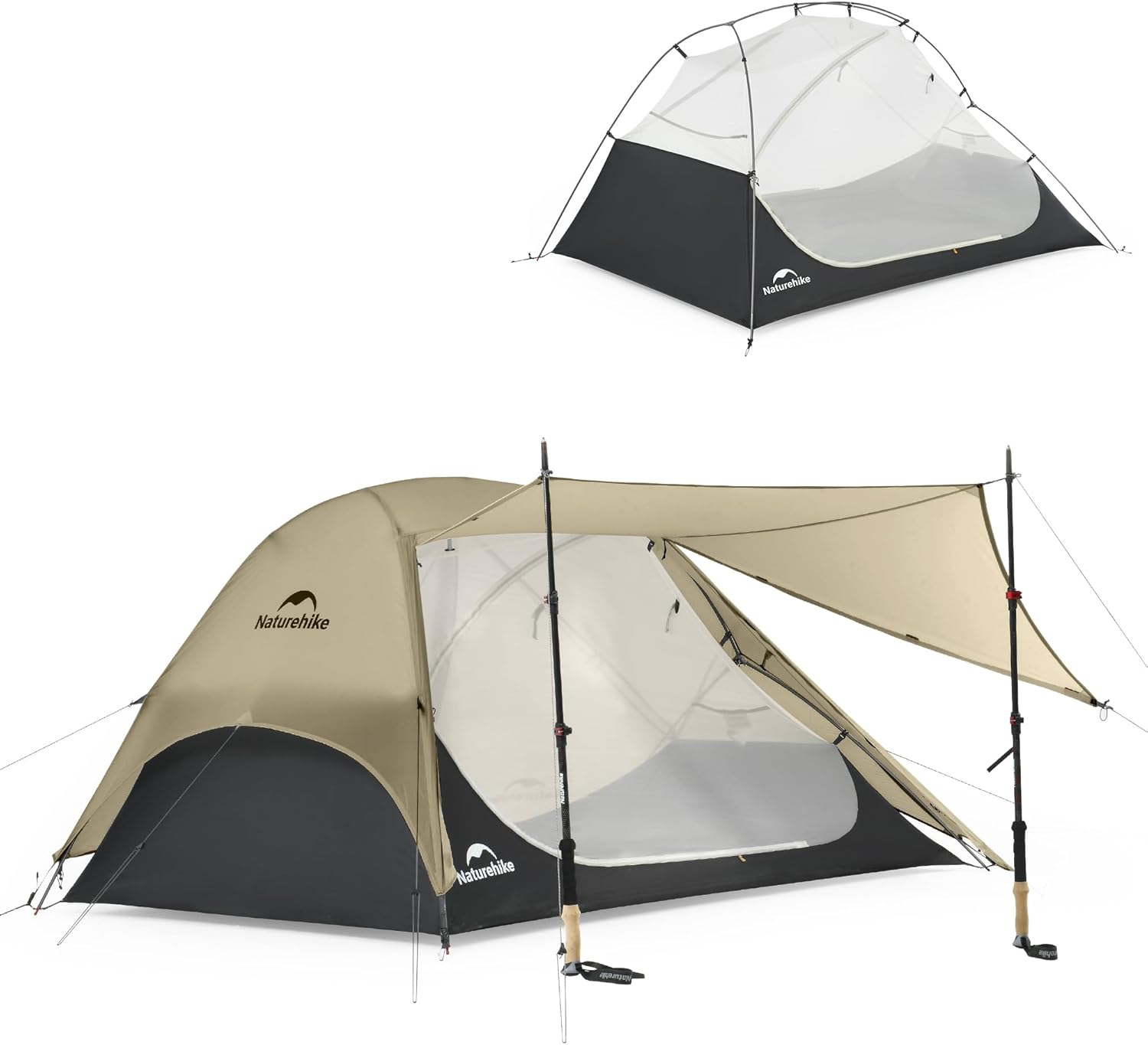 Naturehike UL Star River 2 Person Backpacking Tent, Double Layer Waterproof Two Person Tent, Lightweight Backpacking Cycling 2 Person Tent · v5