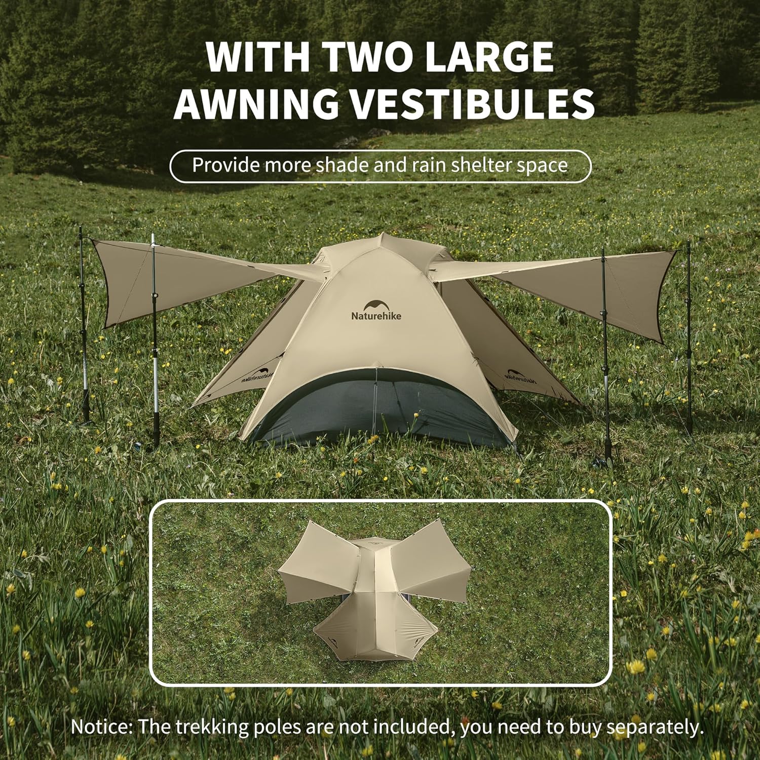 خيمة Naturehike UL Star River 2 Person Backpacking، خيمة مزدوجة الطبقات مقاومة للماء لشخصين، خيمة خفيفة الوزن لركوب الدراجات لشخصين