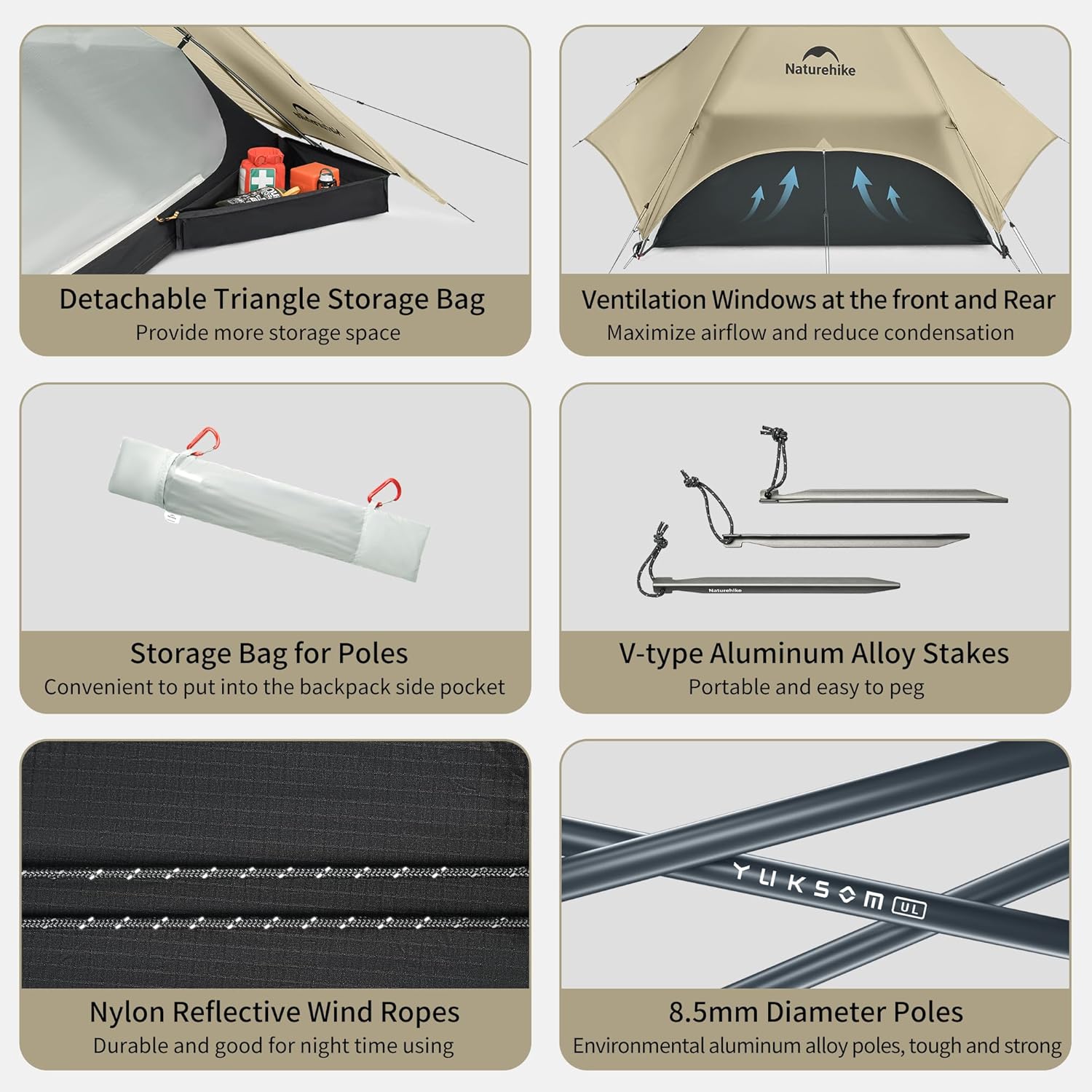 خيمة Naturehike UL Star River 2 Person Backpacking، خيمة مزدوجة الطبقات مقاومة للماء لشخصين، خيمة خفيفة الوزن لركوب الدراجات لشخصين