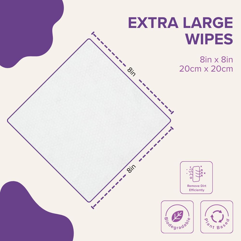 Stink! Plant Based Pet Wipes - Biodegradable - Dirt and Odor Control - Grooming Wipes for Easy Cleaning on Paws Body and Bum - Lavender Scented - 8 x 8" - 400 Count · v5