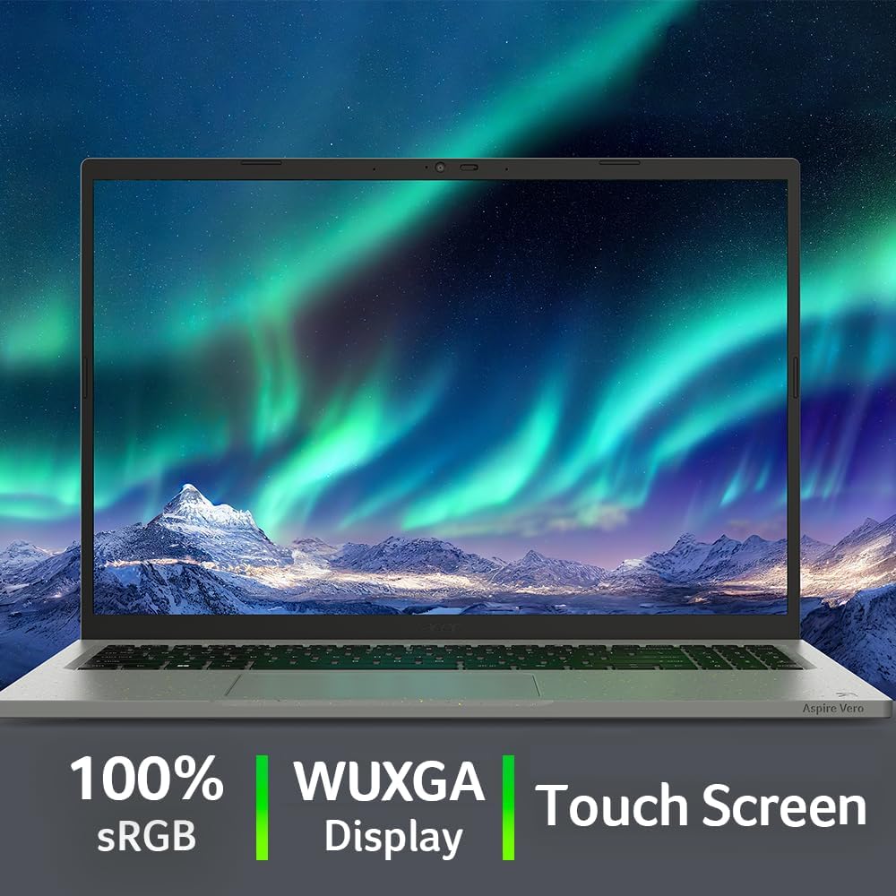 Acer Aspire Vero 16 Intel Evo Edition Laptop | 16 1920 x 1200 Touch Display | Unlock AI Experiences | Intel Core Ultra 7 processor 155U | 16GB LPDDR5X | 1TB SSD | Killer Wi-Fi 7 | AV16-51PT-74NR · v3