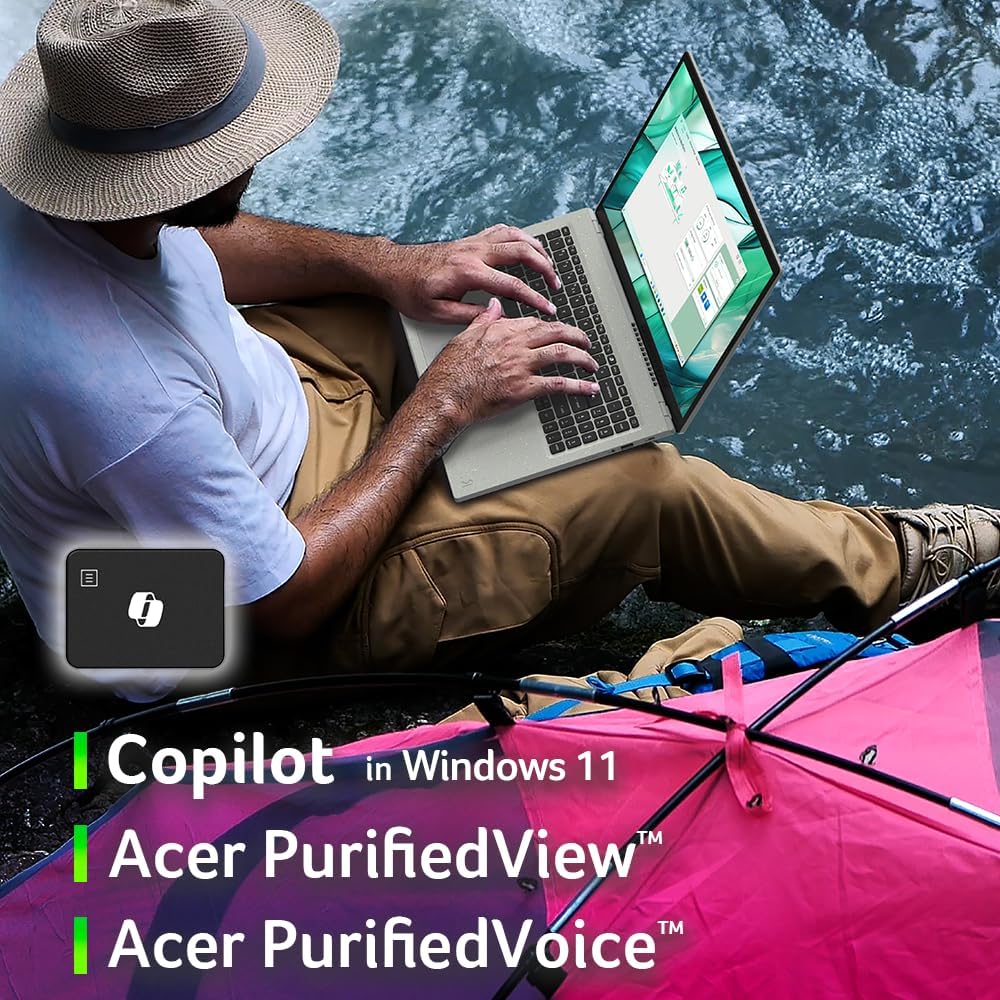 Acer Aspire Vero 16 Intel Evo Edition Laptop | 16 1920 x 1200 Touch Display | Unlock AI Experiences | Intel Core Ultra 7 processor 155U | 16GB LPDDR5X | 1TB SSD | Killer Wi-Fi 7 | AV16-51PT-74NR · v3