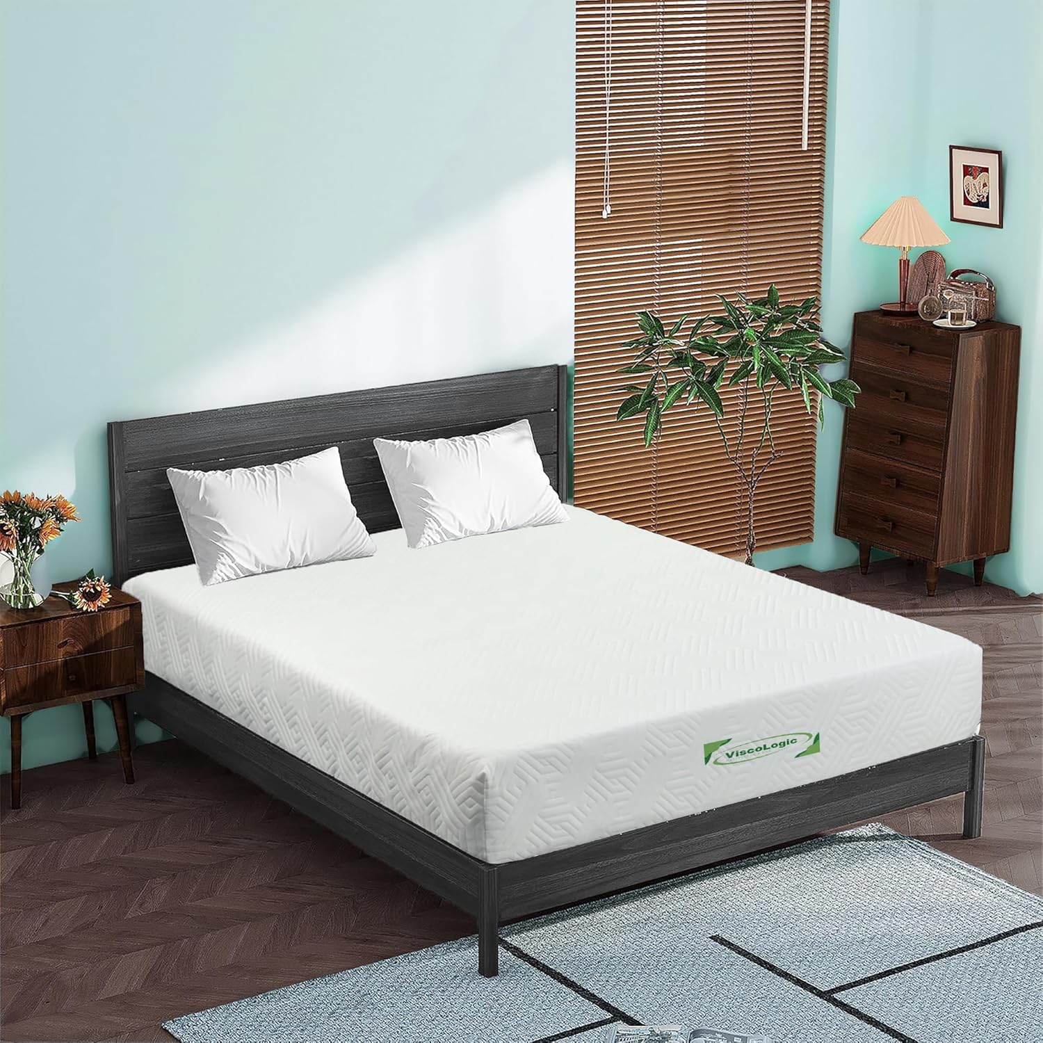 10 inch Twin Gel Infused Cool Sleep Supportive High Density Medium Firm Hypoallergenic Gel Infused Reversible Foam Mattress, Perfect for Platform Bed, CertiPUR-US Certified Foam · v2