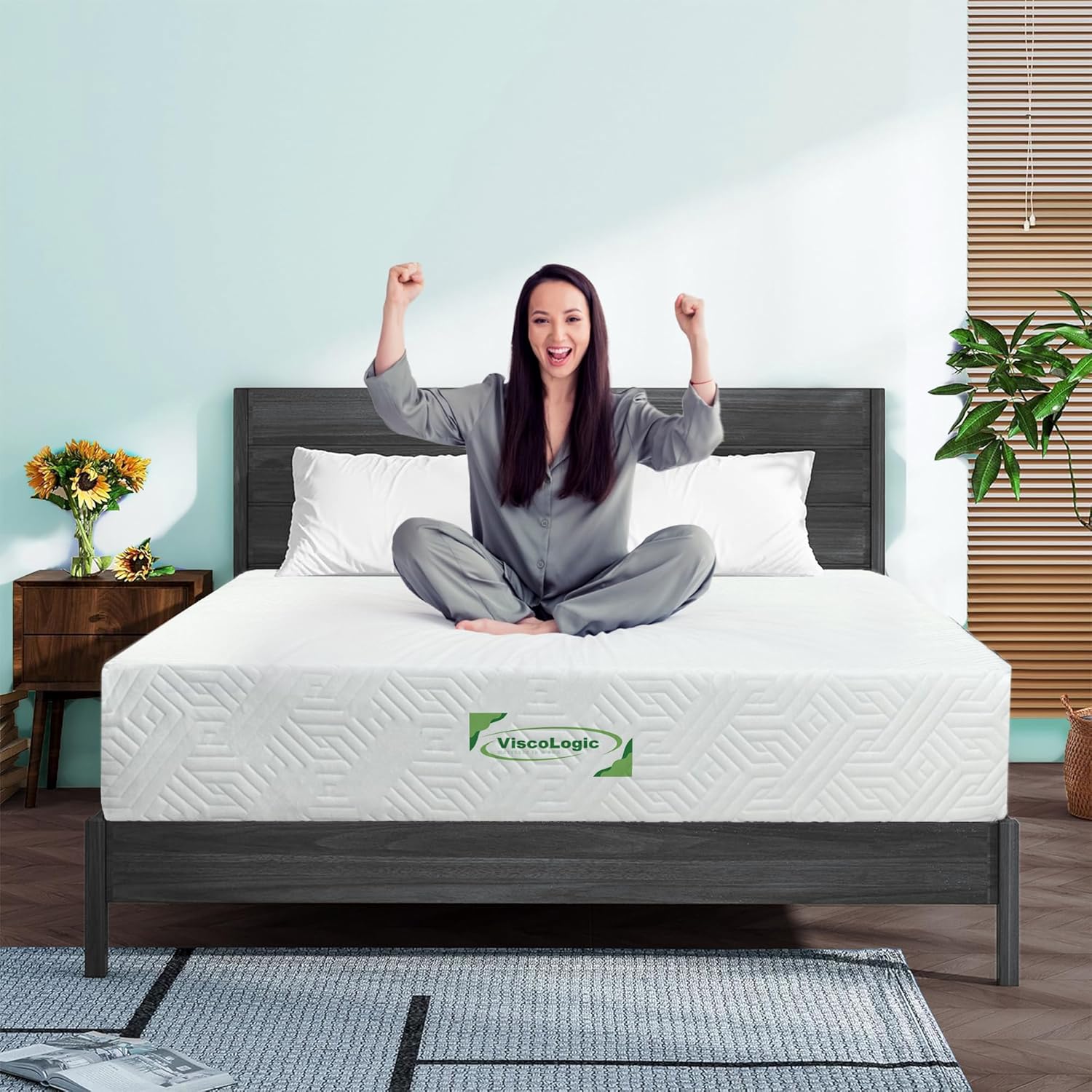 10 inch Twin Gel Infused Cool Sleep Supportive High Density Medium Firm Hypoallergenic Gel Infused Reversible Foam Mattress, Perfect for Platform Bed, CertiPUR-US Certified Foam · v2