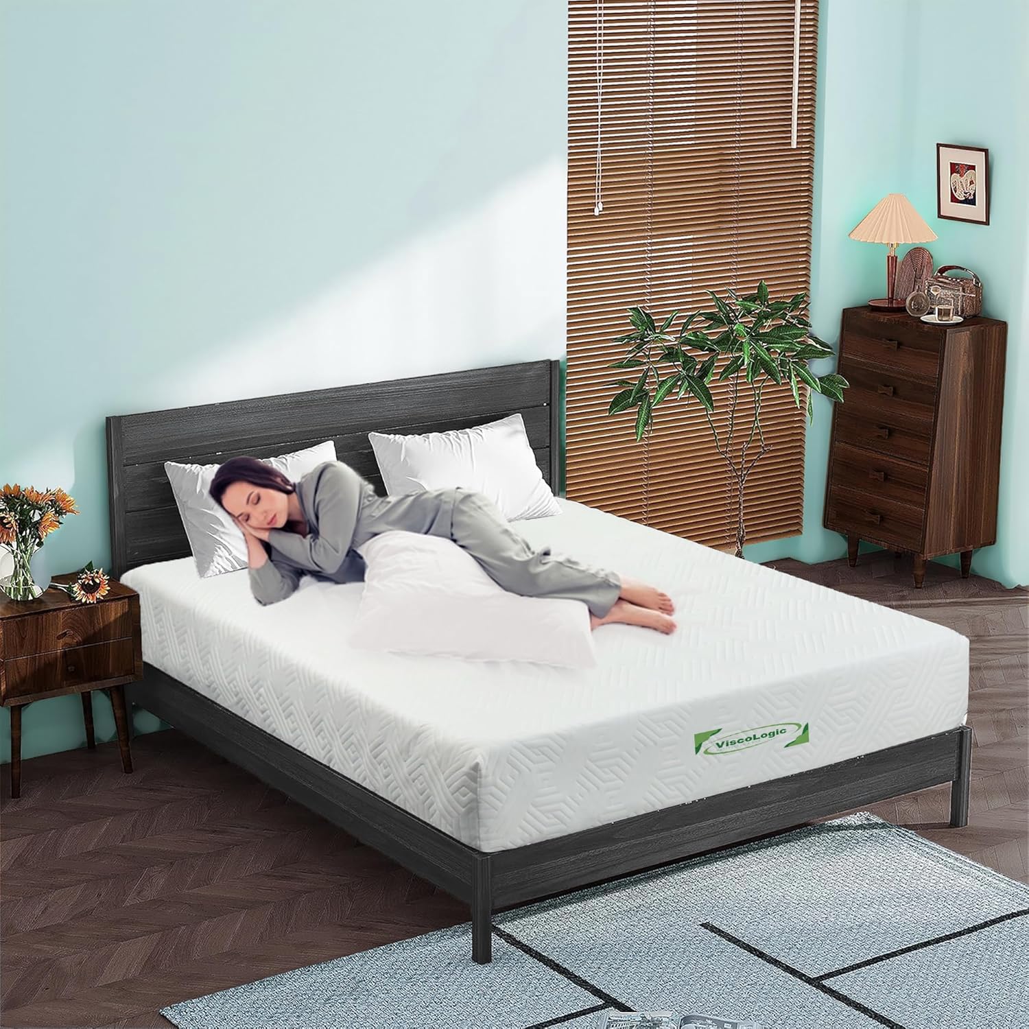 10 inch Twin Gel Infused Cool Sleep Supportive High Density Medium Firm Hypoallergenic Gel Infused Reversible Foam Mattress, Perfect for Platform Bed, CertiPUR-US Certified Foam · v2