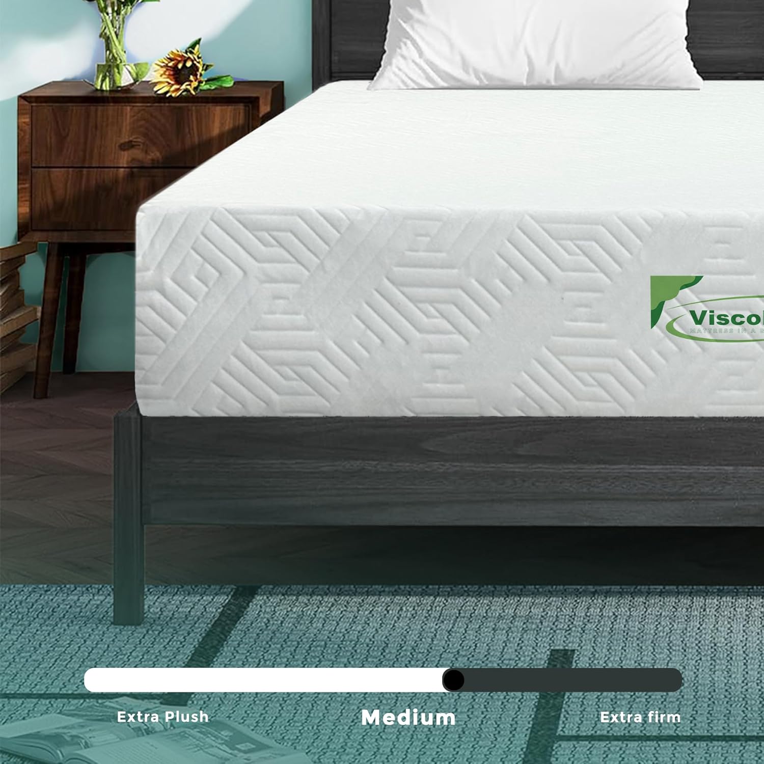 10 inch Twin Gel Infused Cool Sleep Supportive High Density Medium Firm Hypoallergenic Gel Infused Reversible Foam Mattress, Perfect for Platform Bed, CertiPUR-US Certified Foam · v2