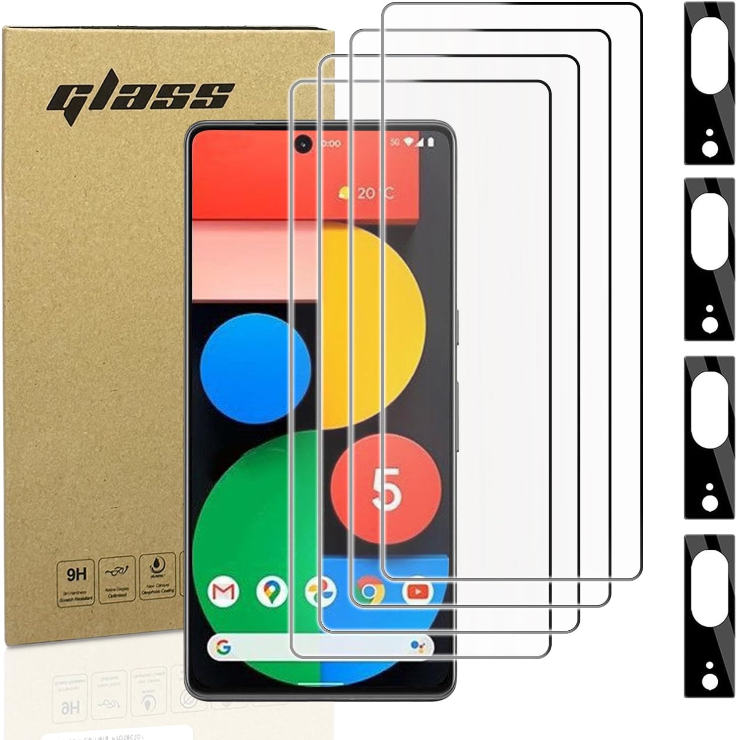 Lot de 4 protecteurs d'écran, objectif de téléphone, protecteur d'appareil photo pour Google Pixel 7, protecteur pour téléphone portable en verre trempé 9H, étui anti-empreintes digitales pour appareil photo, installation sans bulles...
