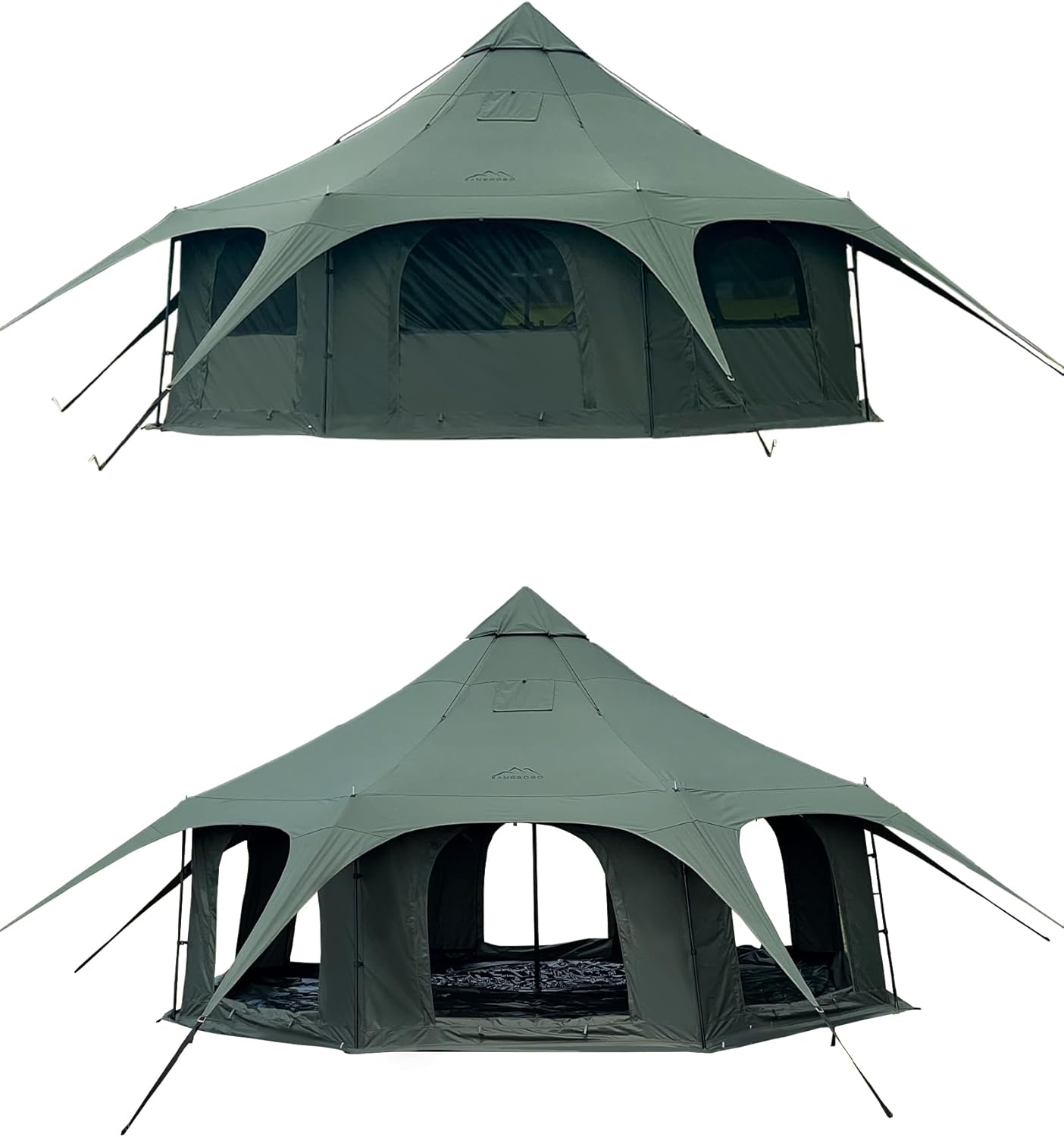 Cotton Canvas Tent Bell - Yurts Breathable and Windproof,Glamping for 6/8/10Person Family Camping · v11