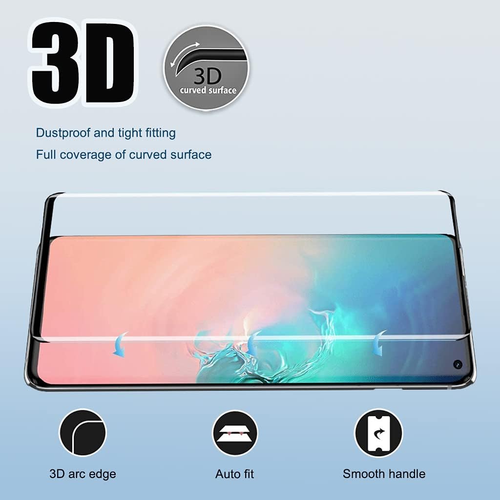 Galaxy S10 Plus Screen Protector, 2 Pack Tempered Glass Screen Protector【2 2 Pack】2 Pack Camera Lens Protector, 3D Glass 9H Hardness Tempered Glass Screen Protector for Samsung Galaxy S10  Plus