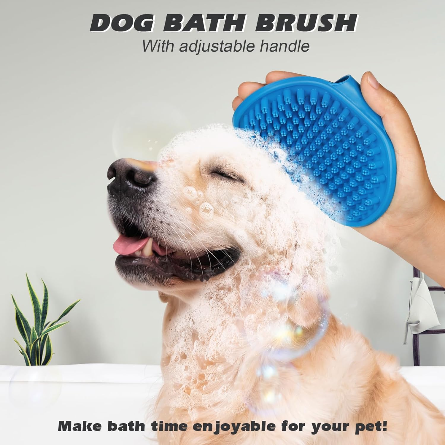 2PCS Dog Grooming Tools - Double-Sided Bath Brush for Shedding and Bathing, Suitable for Short/Long Haired Dogs, Premium Pet Supplies (Black Blue) · v2