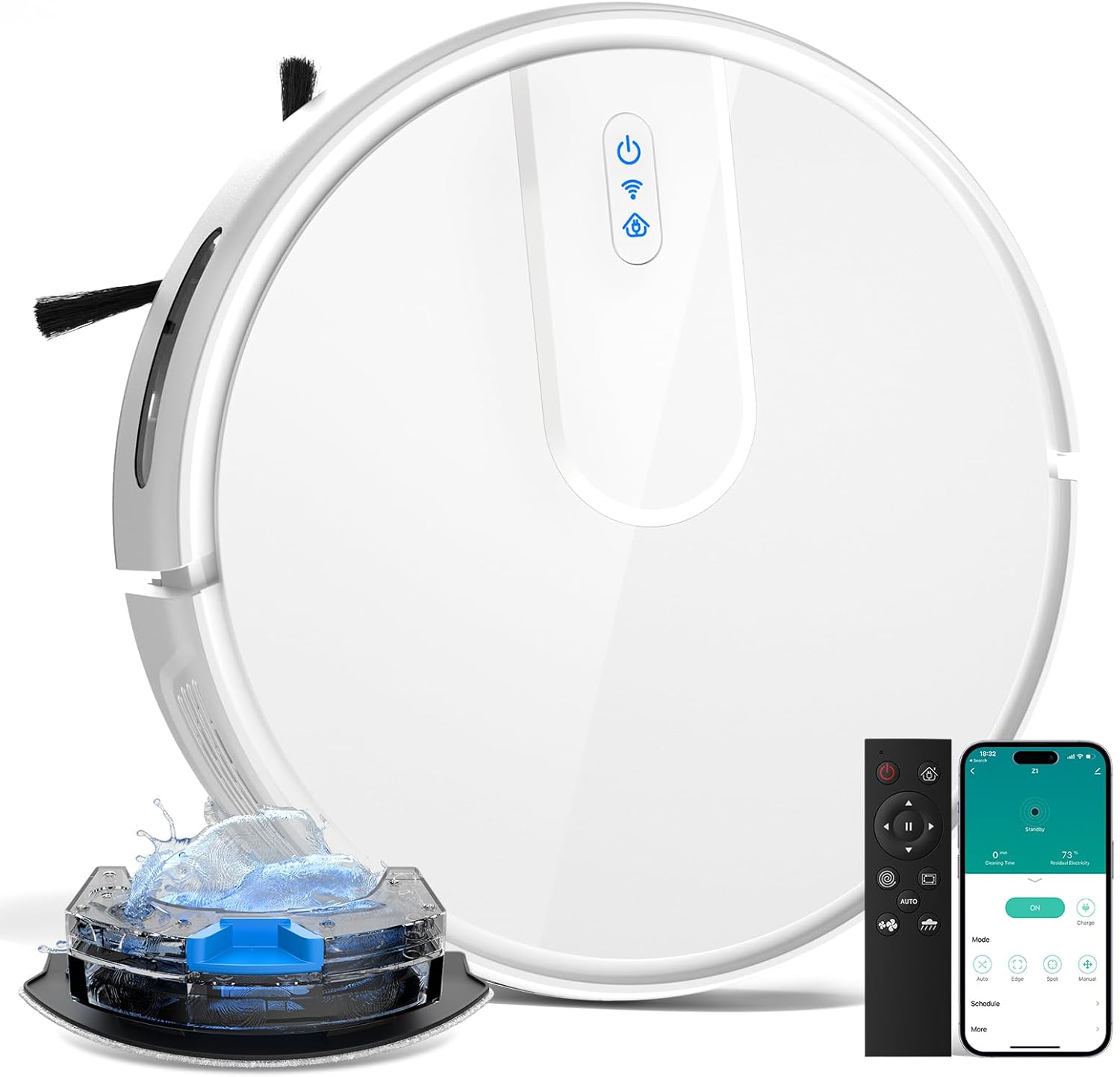 Robot Vacuum and Mop Cleaner with 4500Pa Suction, Advanced 3D Obstacle Avoidance, Next-generation Smart APP  Voice Control Robotic Vacuum, Automatic Aspirdora for Home Hard Floor, Pet Hair · v2