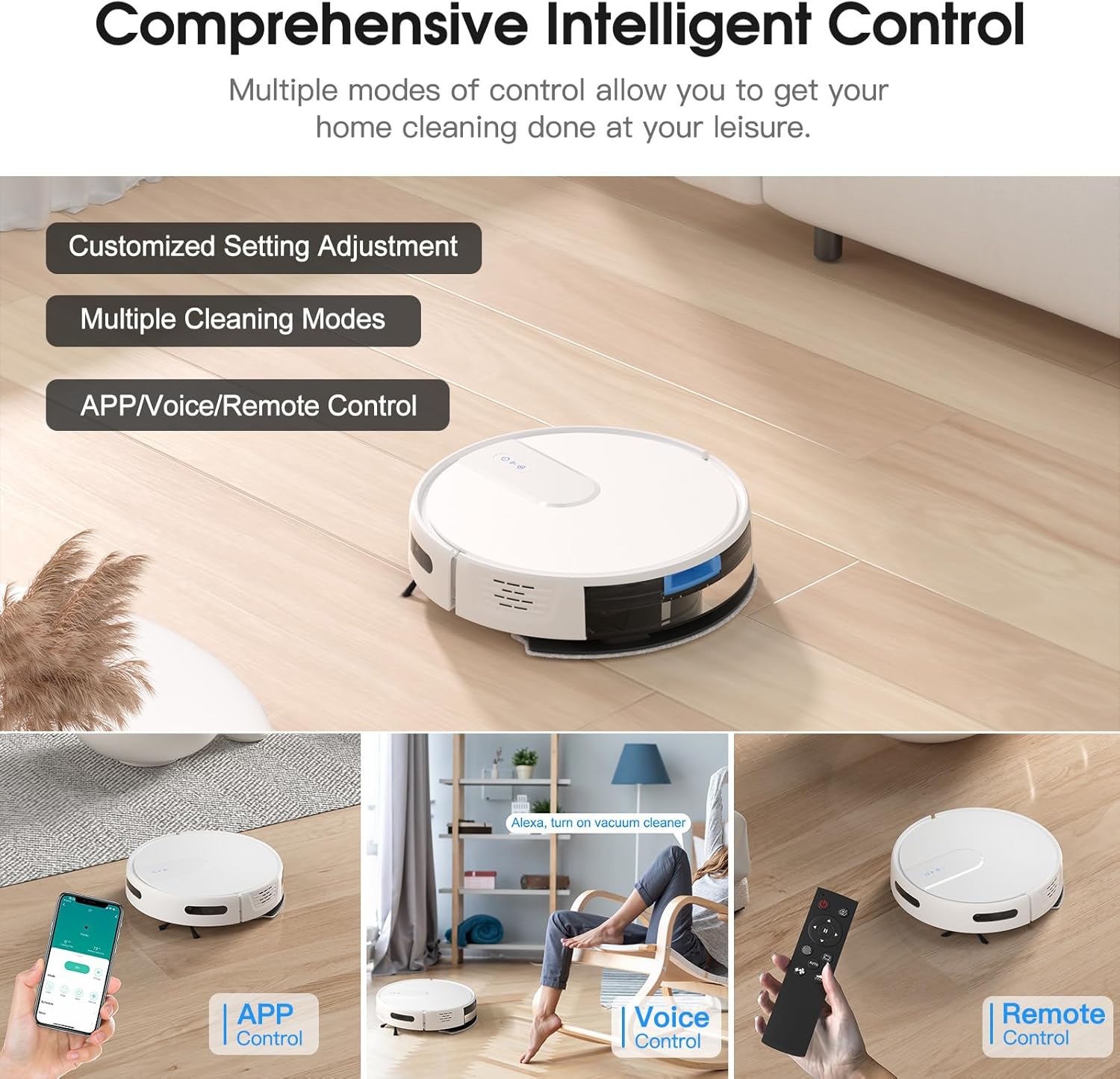 Robot Vacuum and Mop Cleaner with 4500Pa Suction, Advanced 3D Obstacle Avoidance, Next-generation Smart APP  Voice Control Robotic Vacuum, Automatic Aspirdora for Home Hard Floor, Pet Hair · v2
