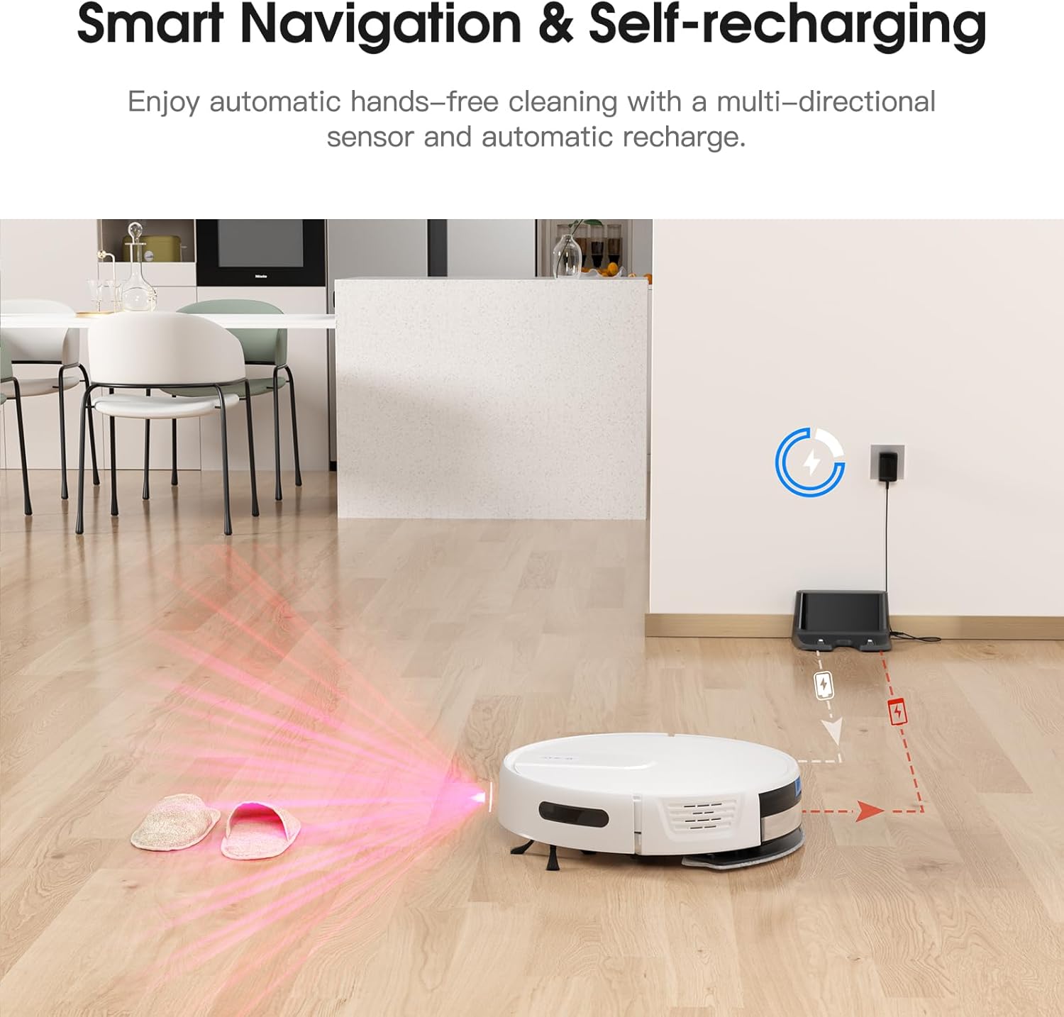 Robot Vacuum and Mop Cleaner with 4500Pa Suction, Advanced 3D Obstacle Avoidance, Next-generation Smart APP  Voice Control Robotic Vacuum, Automatic Aspirdora for Home Hard Floor, Pet Hair · v2