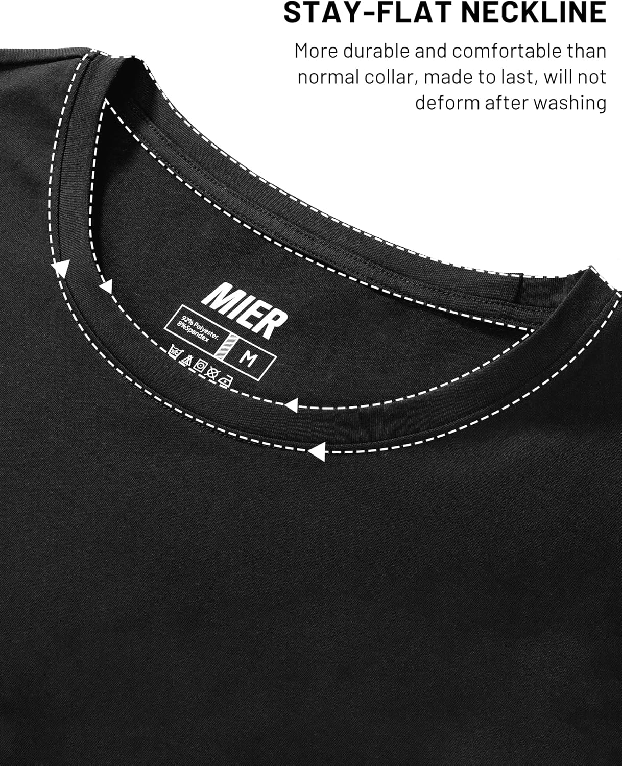 เสื้อยืดคอตตอน MIER สำหรับผู้ชาย เสื้อยืดแขนสั้นสำหรับใส่ทำงานลำลอง เสื้อยืดคอกลมเนื้อนุ่มพิเศษแบบคลาสสิก ระบายอากาศได้ดี