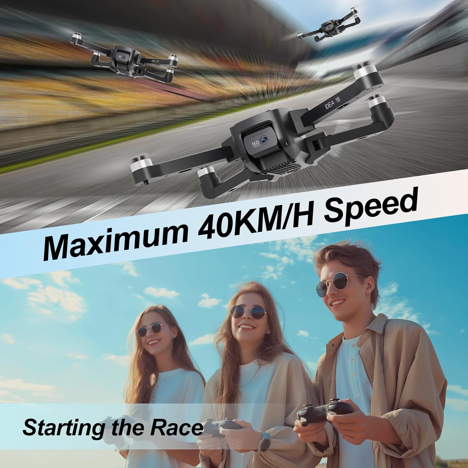 طائرات بدون طيار مع كاميرا للبالغين 4K 40KM/H Race of Speed ​​طائرة بدون طيار قابلة للطي FPV مع 2 كاميرات طائرات رباعية المراوح RC بمحرك بدون فرشاة طائرة هليكوبتر من المستوى 4 مقاومة للرياح تقلبات ثلاثية الأبعاد تحكم عبر التطبيق طائرة بدون طيار مع حقيبة حمل
