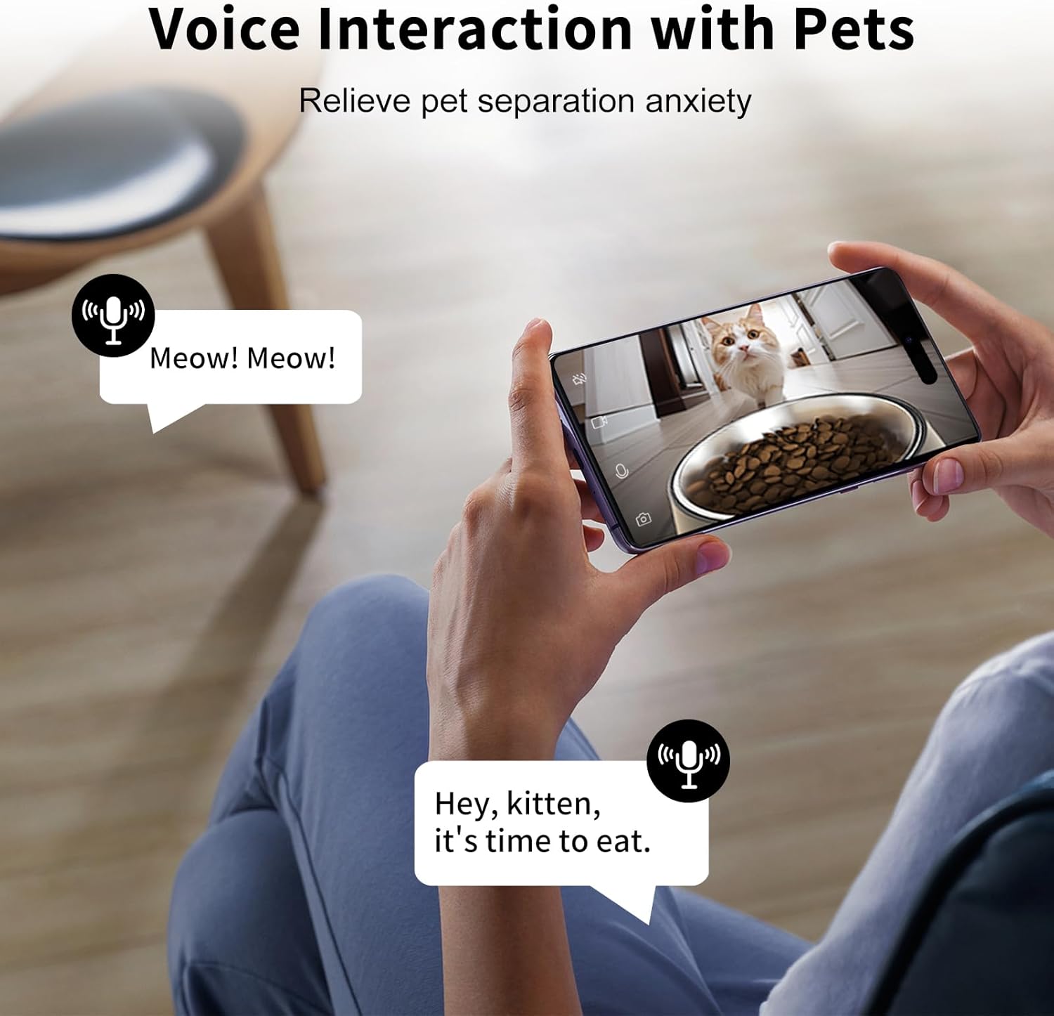 Mangeoire automatique pour chats Litchee avec caméra, mangeoire WiFi 5G pour animaux de compagnie, vidéo HD 1304P avec vision nocturne, audio bidirectionnelle, contrôle intelligent par application compatible avec Alexa, distributeur de nourriture sèche 4 L pour chats et petits chiens