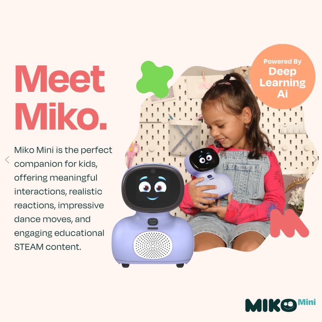 Miko Mini with 30 Days Free Miko Max: AI Robot for Kids | Fosters STEAM Learning  Education | Packed with Games, Dance, Singing | Child-Safe Conversational Learning | Ideal Gift for Boys amp; Girls 5 · v6