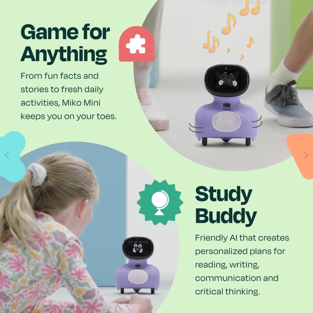 Miko Mini with 30 Days Free Miko Max: AI Robot for Kids | Fosters STEAM Learning  Education | Packed with Games, Dance, Singing | Child-Safe Conversational Learning | Ideal Gift for Boys amp; Girls 5 · v6