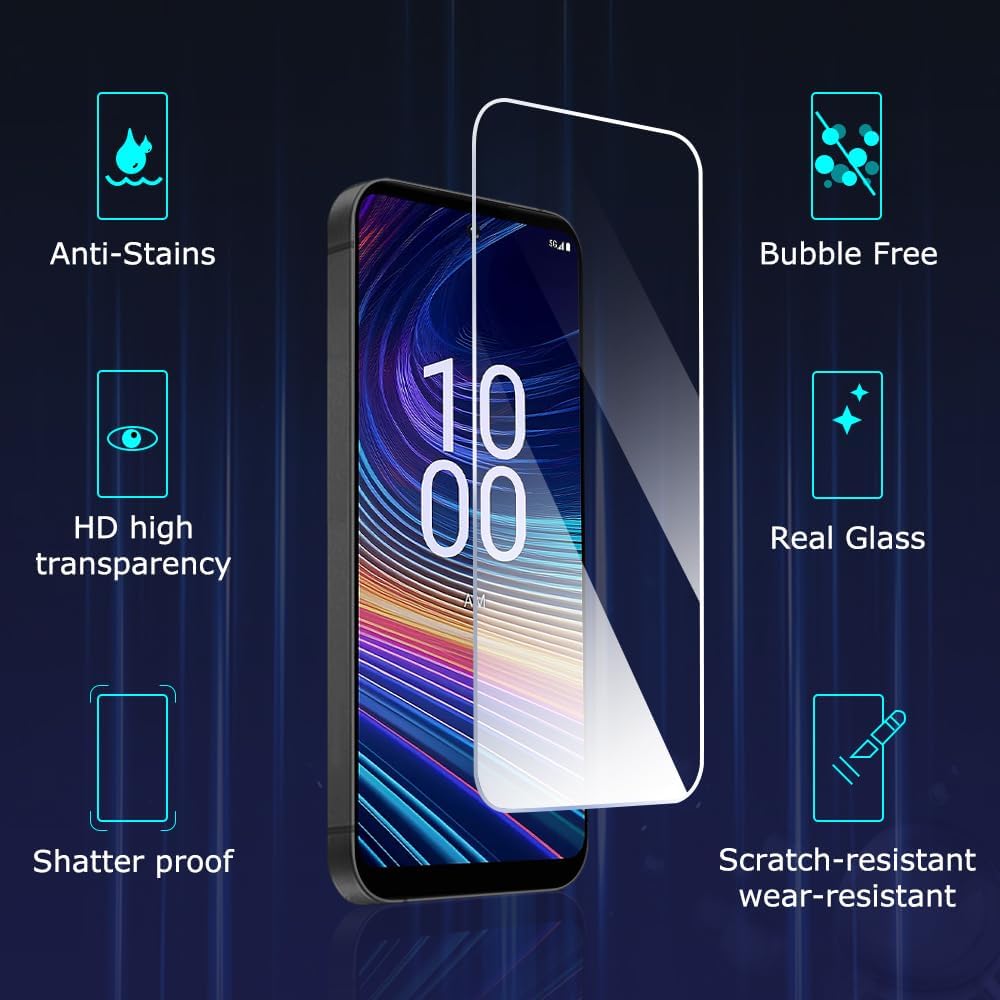 عبوتان من واقي الشاشة الزجاجي المقوى لهاتف Boost Mobile Celero 5G Plus 2024 [صلابة 9H] مضاد للخدش وسهل التركيب وخالٍ من الفقاعات وصديق للجراب