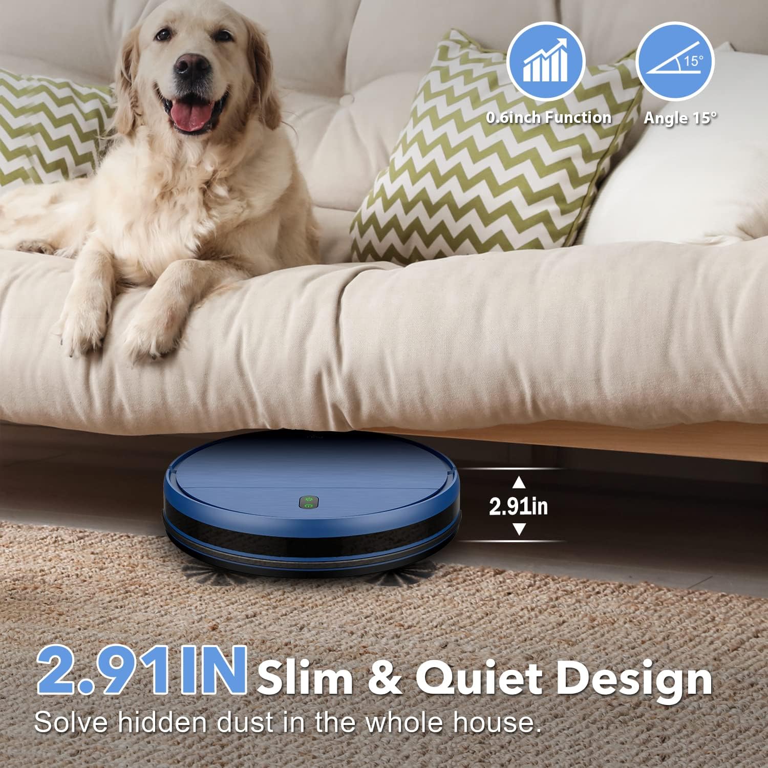 Robot aspirapolvere e mocio ZCWA, aspirapolvere robotico 2 in 1 con WiFi/app, aspirapolvere robotico, impostazioni di pianificazione, ricarica automatica, ideale per pavimenti duri, peli di animali domestici e moquette a pelo basso