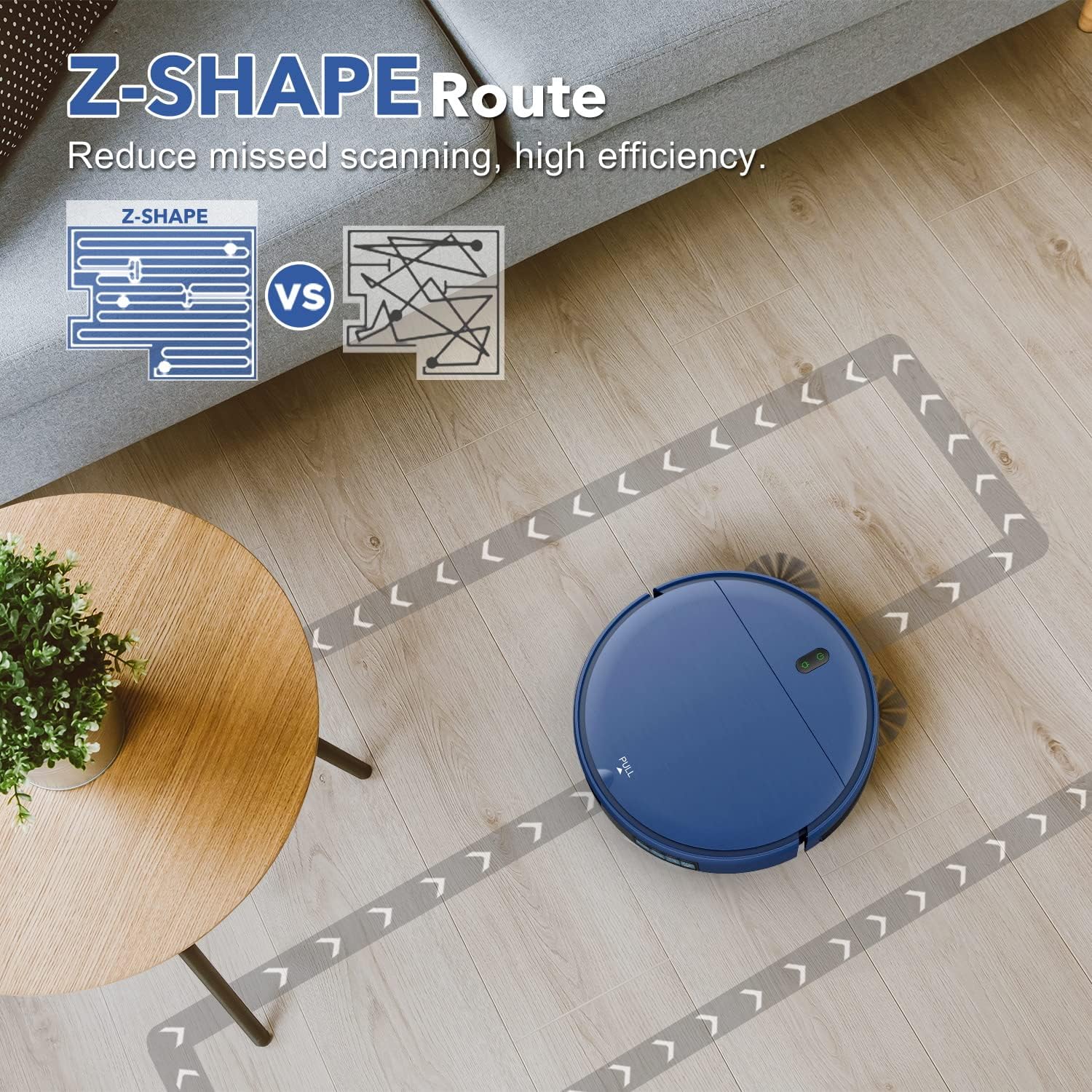 Robot aspirapolvere e mocio ZCWA, aspirapolvere robotico 2 in 1 con WiFi/app, aspirapolvere robotico, impostazioni di pianificazione, ricarica automatica, ideale per pavimenti duri, peli di animali domestici e moquette a pelo basso
