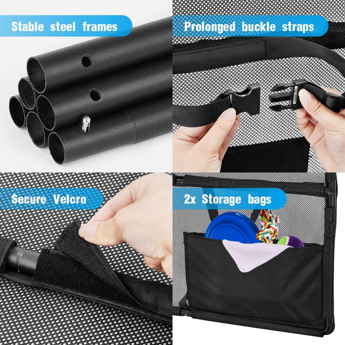 Dog Barrier for Truck,50 Wide Dog Car Barrier,Pet Net Barrier for Car,SUV Dog Barrier for Cargo Area,Back Seat Car Gate,Trunk Barrier with See Through Net Mesh for Trucks SUV CUV Vehicle · v2