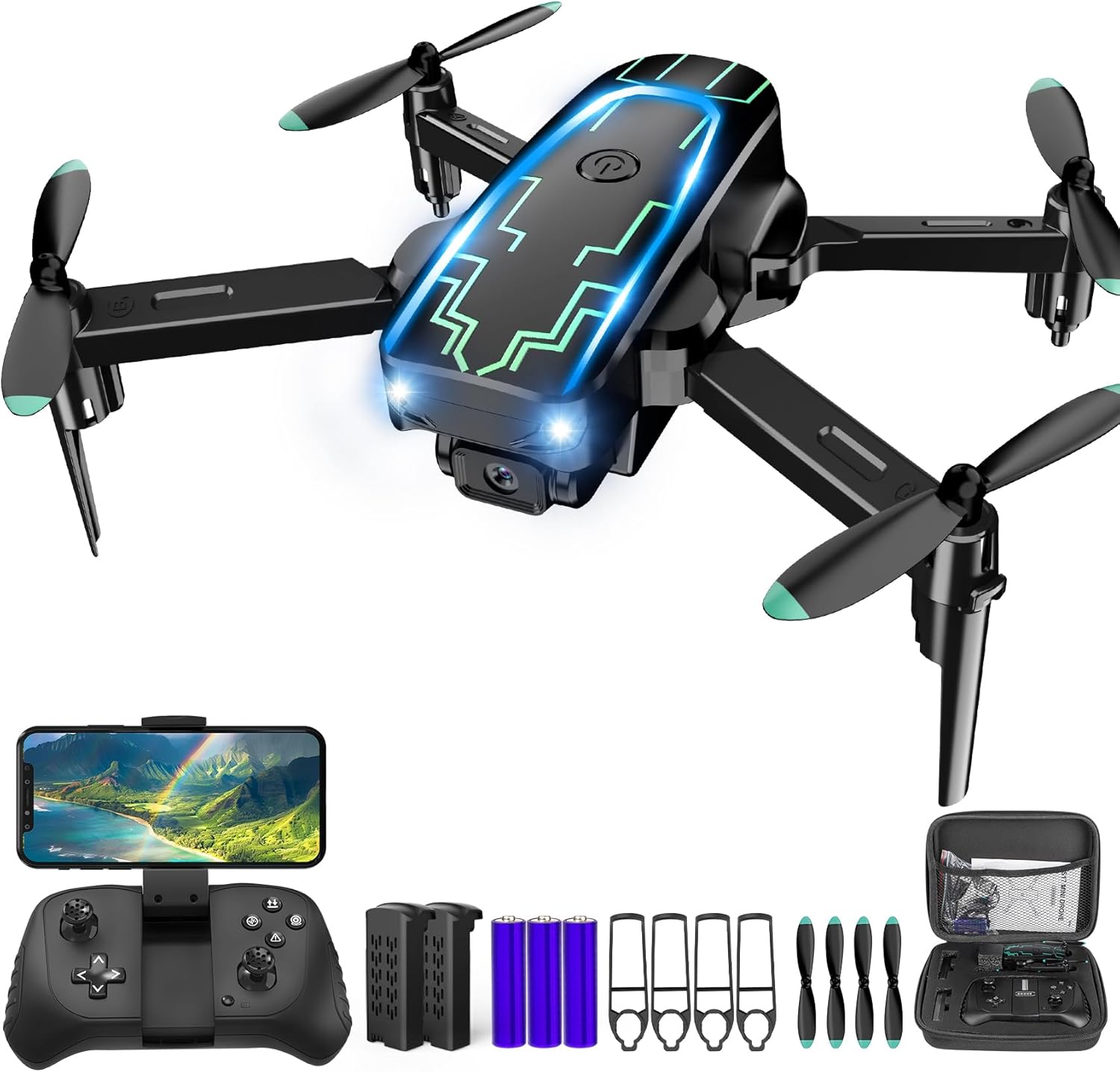 Mini Drone with Camera, Drones for Kids Adults, Boys Gifts, 1080P HD Foldable Drone with Gravity Control, Gestures Selfie, Altitude Hold, One Key Start, 3D Flips, 2 Batteries, Toy for Boys Girls · v4